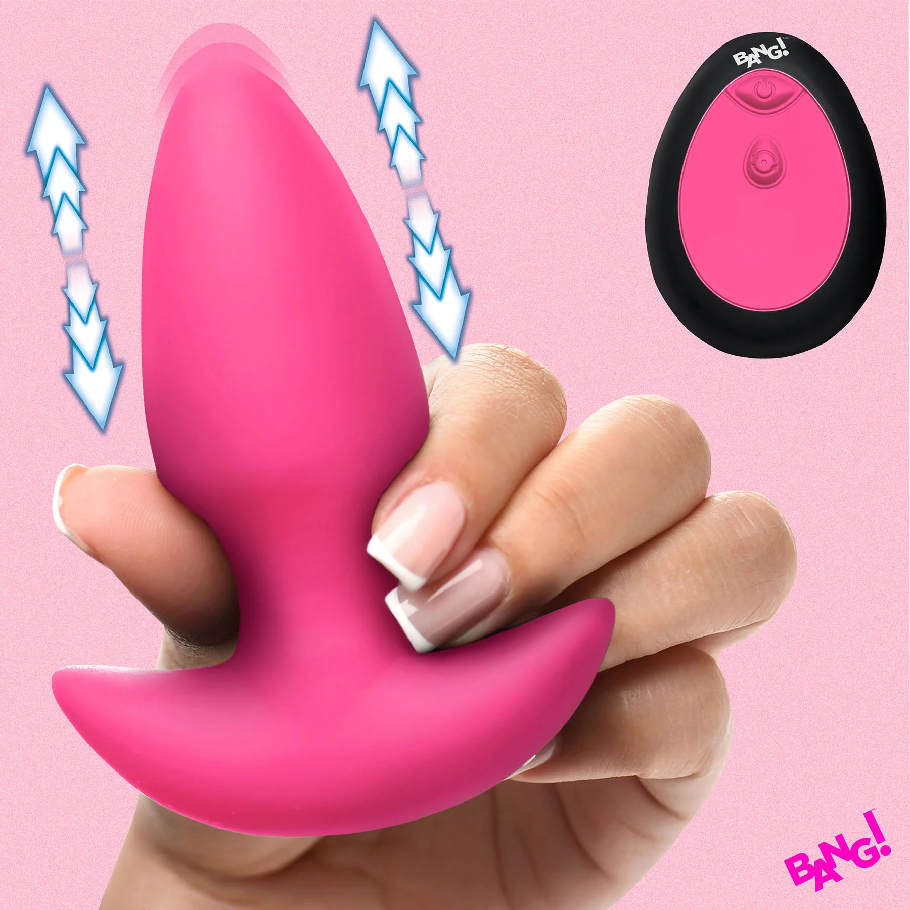 BANG! Thrusting & Vibrating Rechargeable Silicone Butt Plug With Remote - Image 40