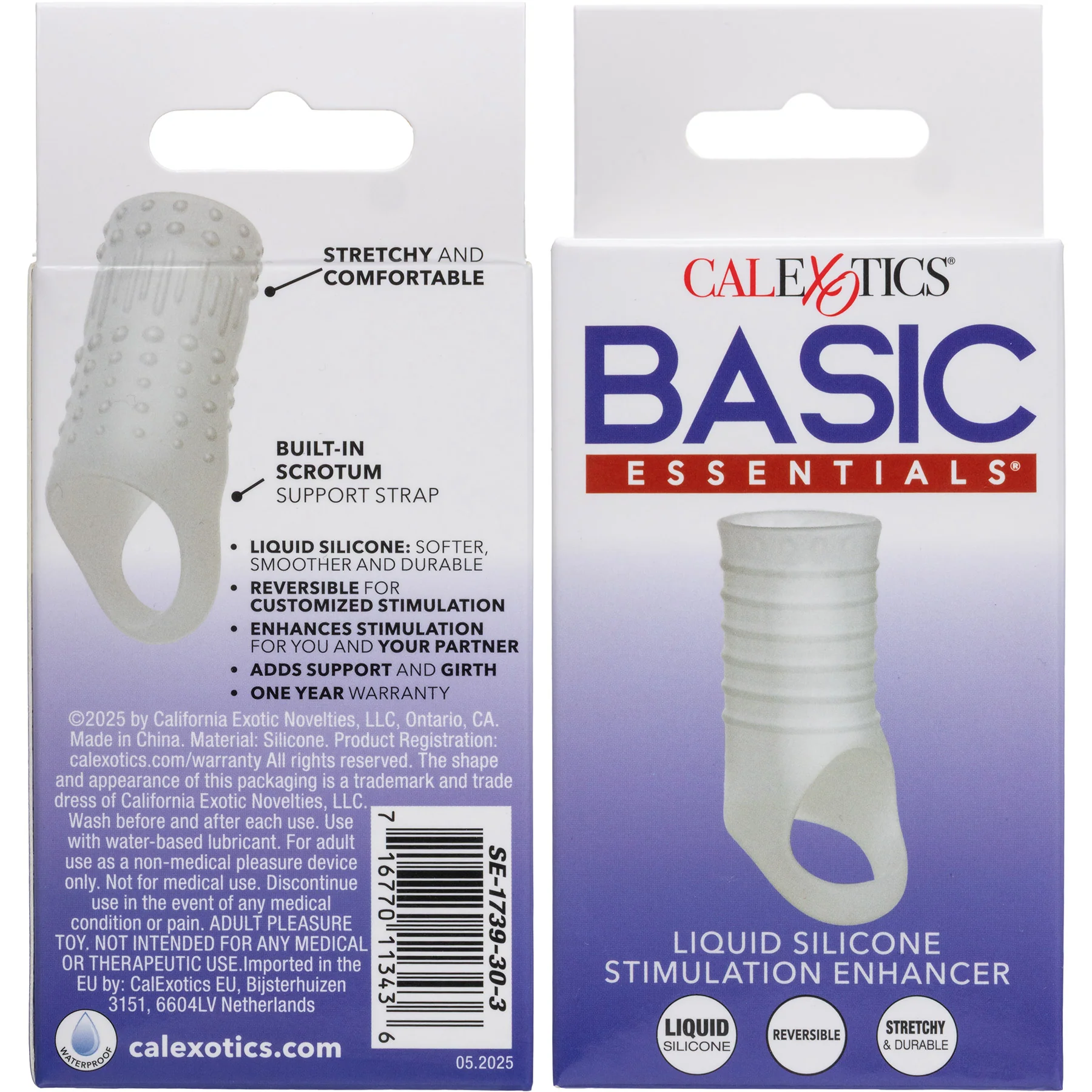 Basic Essentials® Liquid Silicone Stimulation Enhancer Penis Sleeve By CalExotics - Image 6