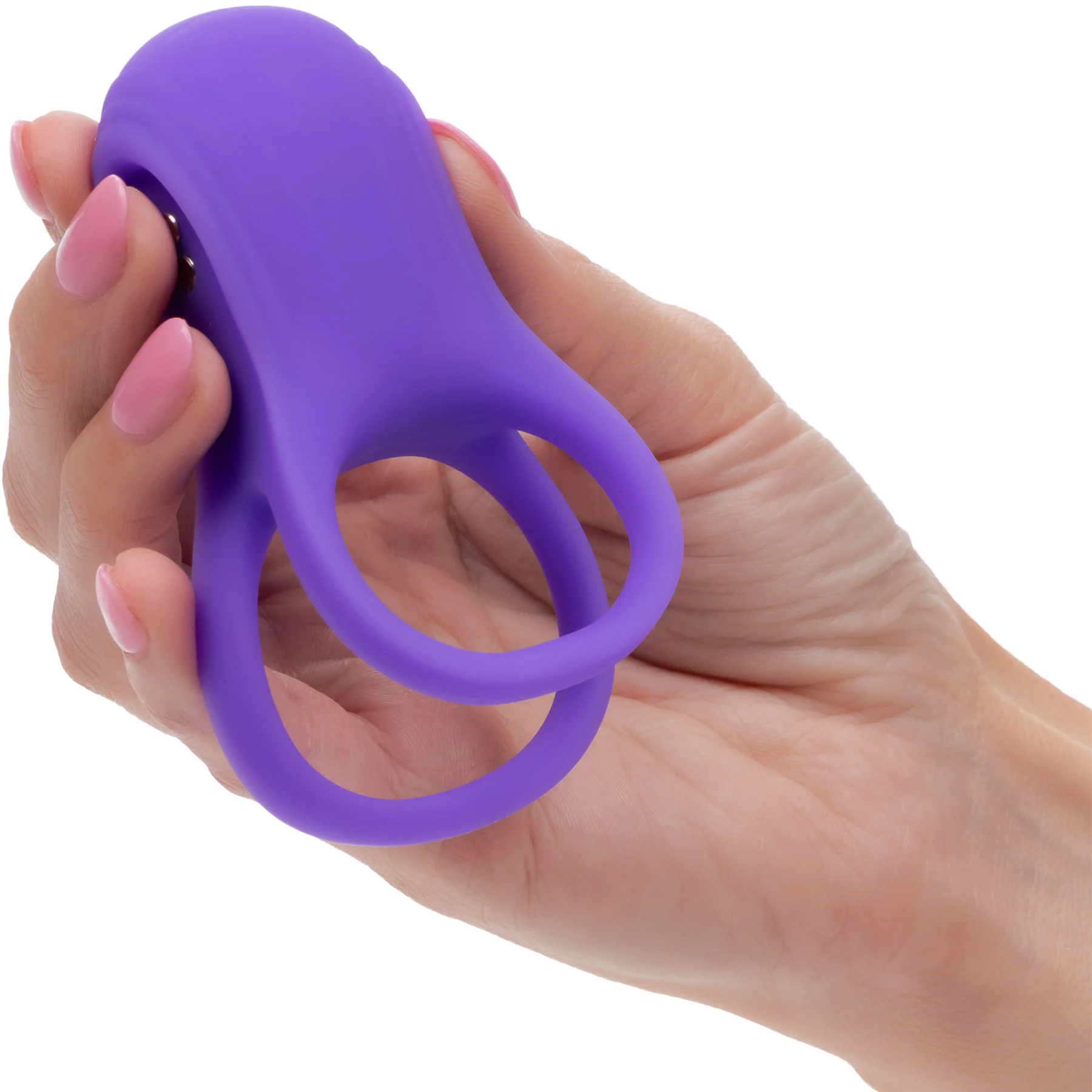 Basic Essentials® Rechargeable Dual Support Cock Ring By CalExotics - Image 2