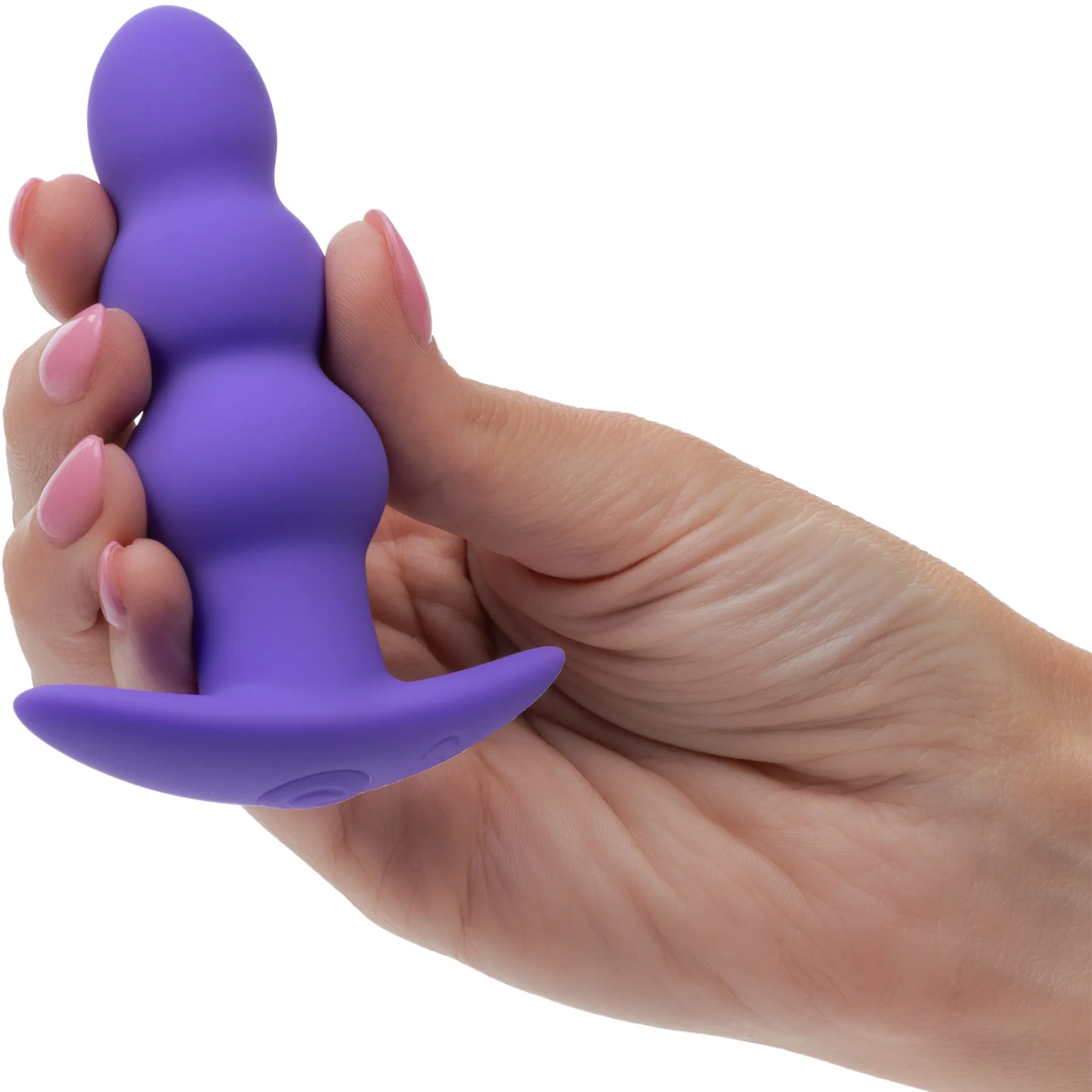 Basic Essentials® Rechargeable Beaded Probe Silicone Vibrating Butt Plug By CalExotics - Image 2