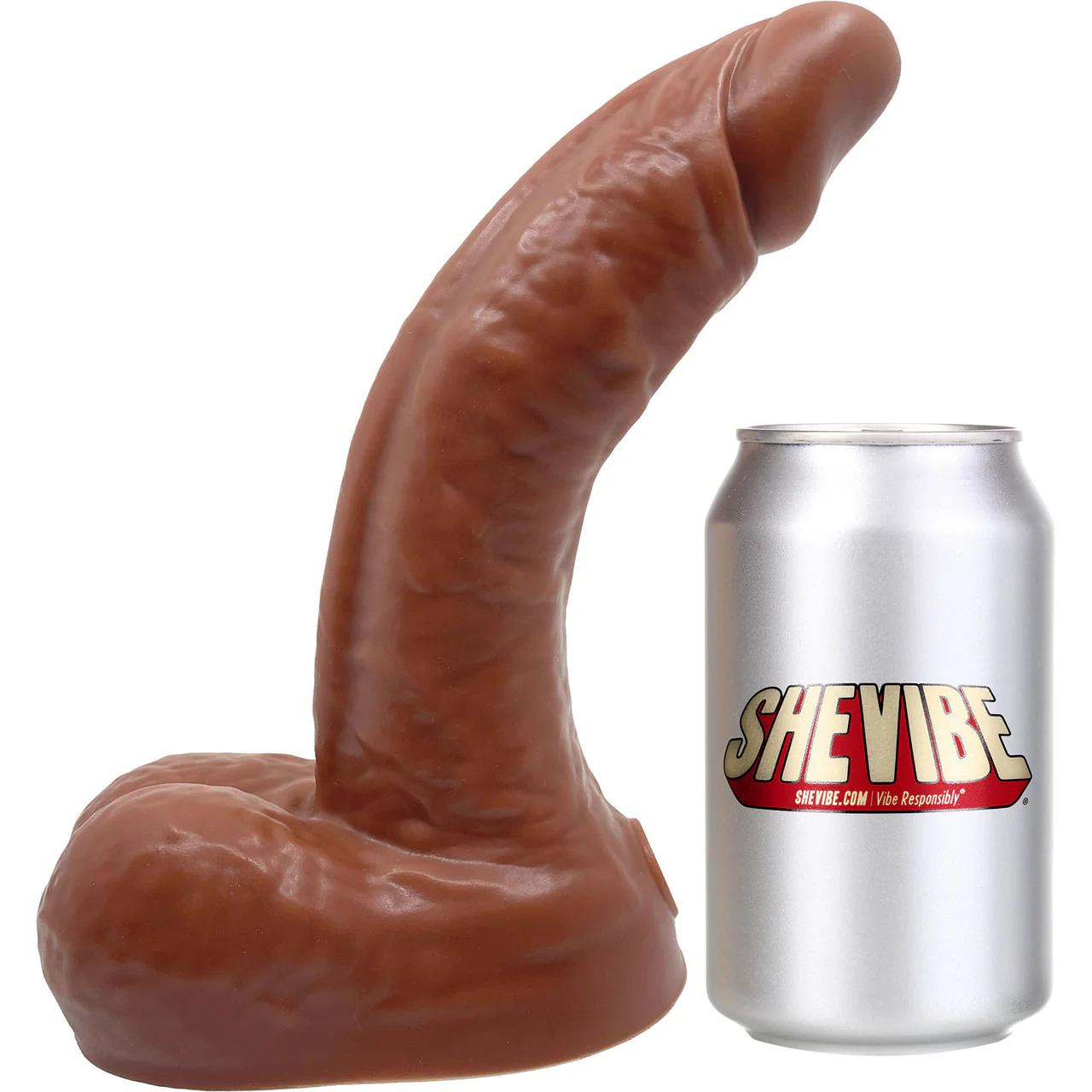 BIG Daddy Dante XL 9.5" Platinum Silicone Realistic Dildo With Balls By Dee's Big Daddies - Chocolate - Image 7
