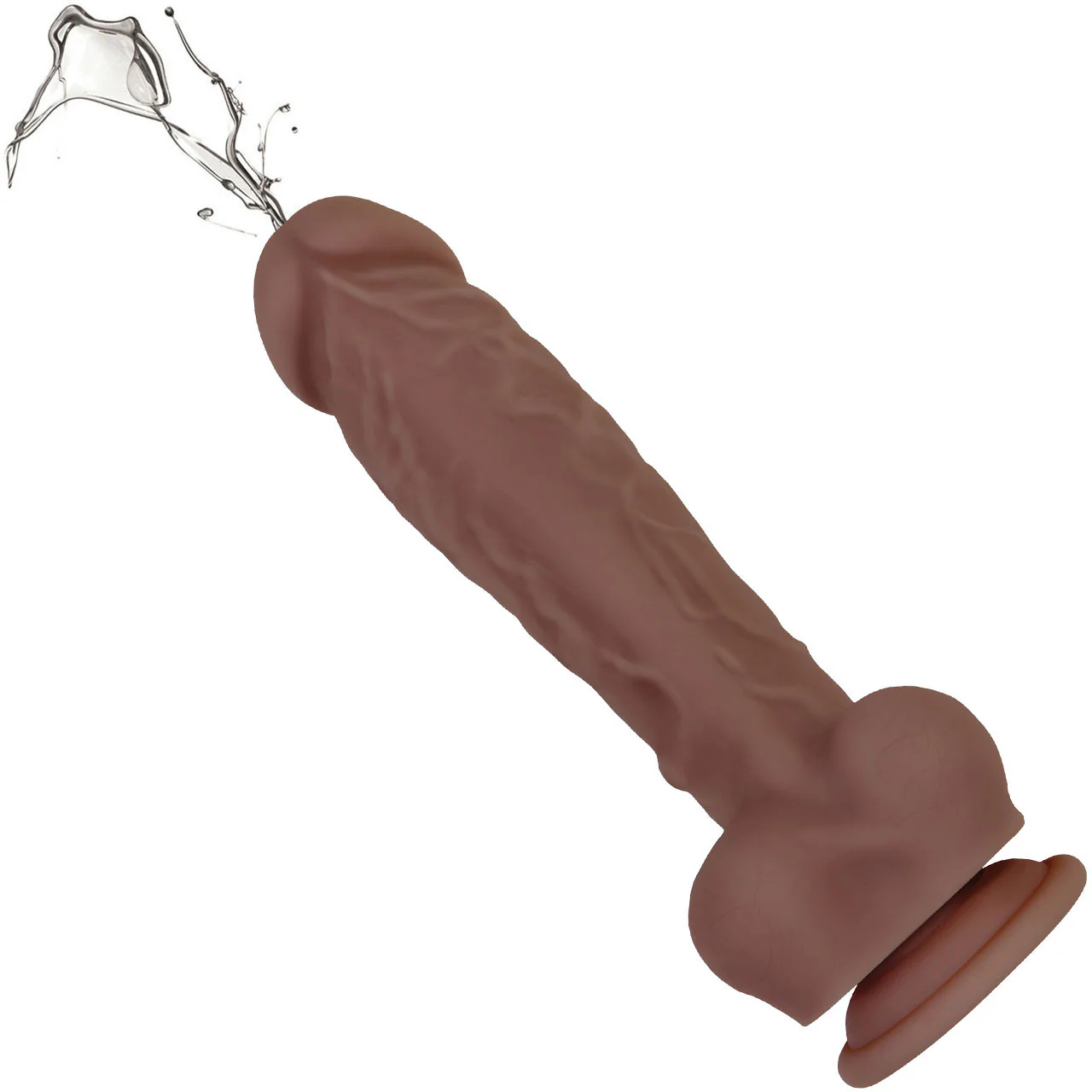 Big Shot Silicone Vibrating Squirting Dildo By Evolved Novelties - Chocolate - Image 2