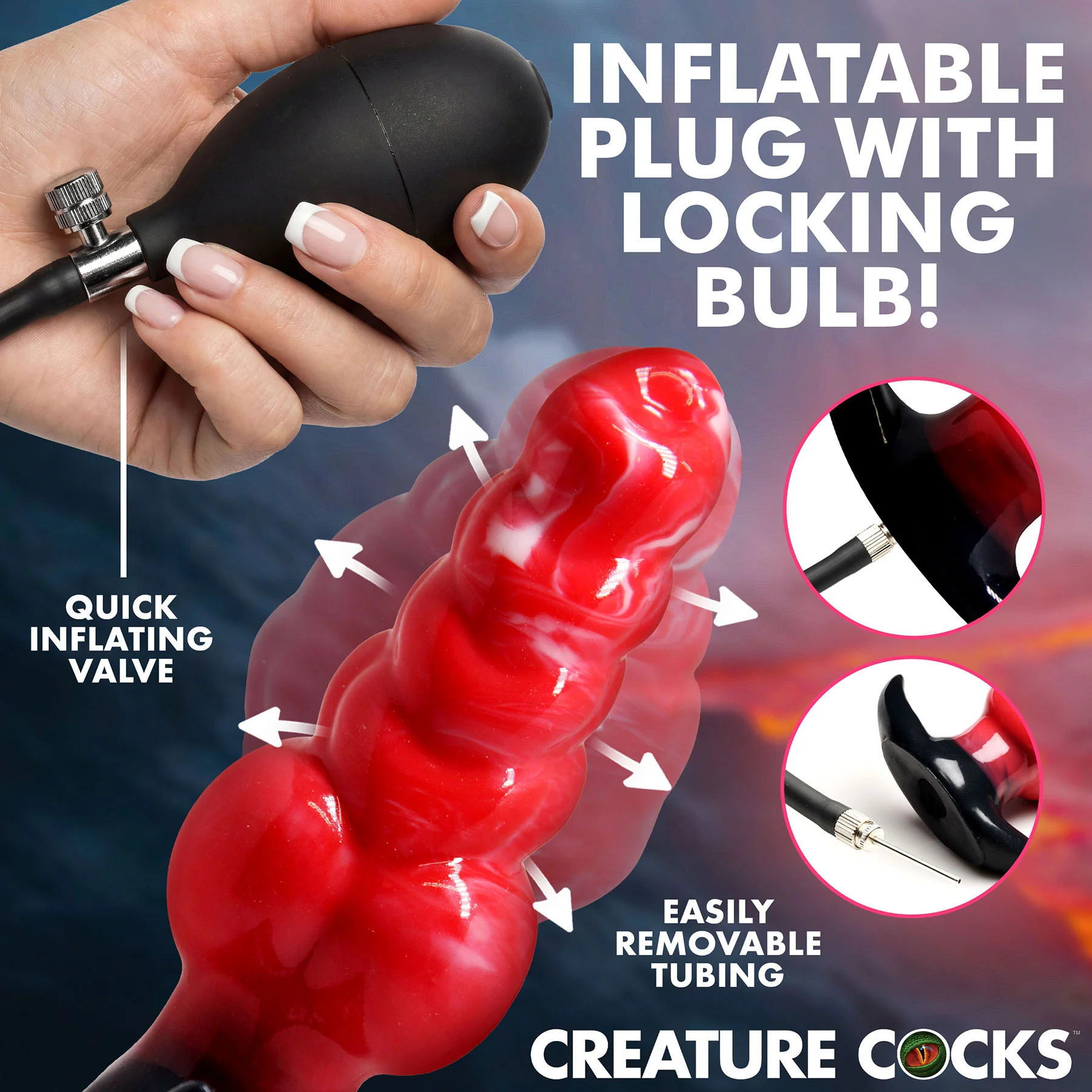 Blaze Inflatable Silicone Anal Plug By Creature Cocks - Image 6