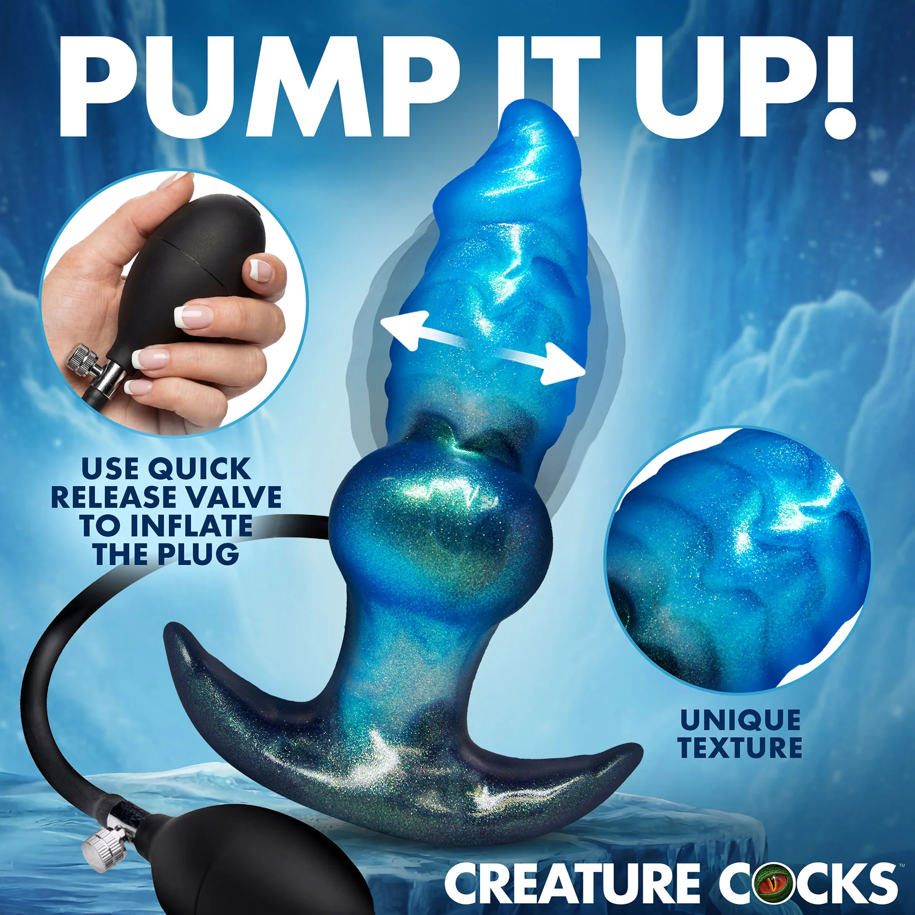 Blizzard Inflatable Silicone Anal Plug By Creature Cocks - Image 3