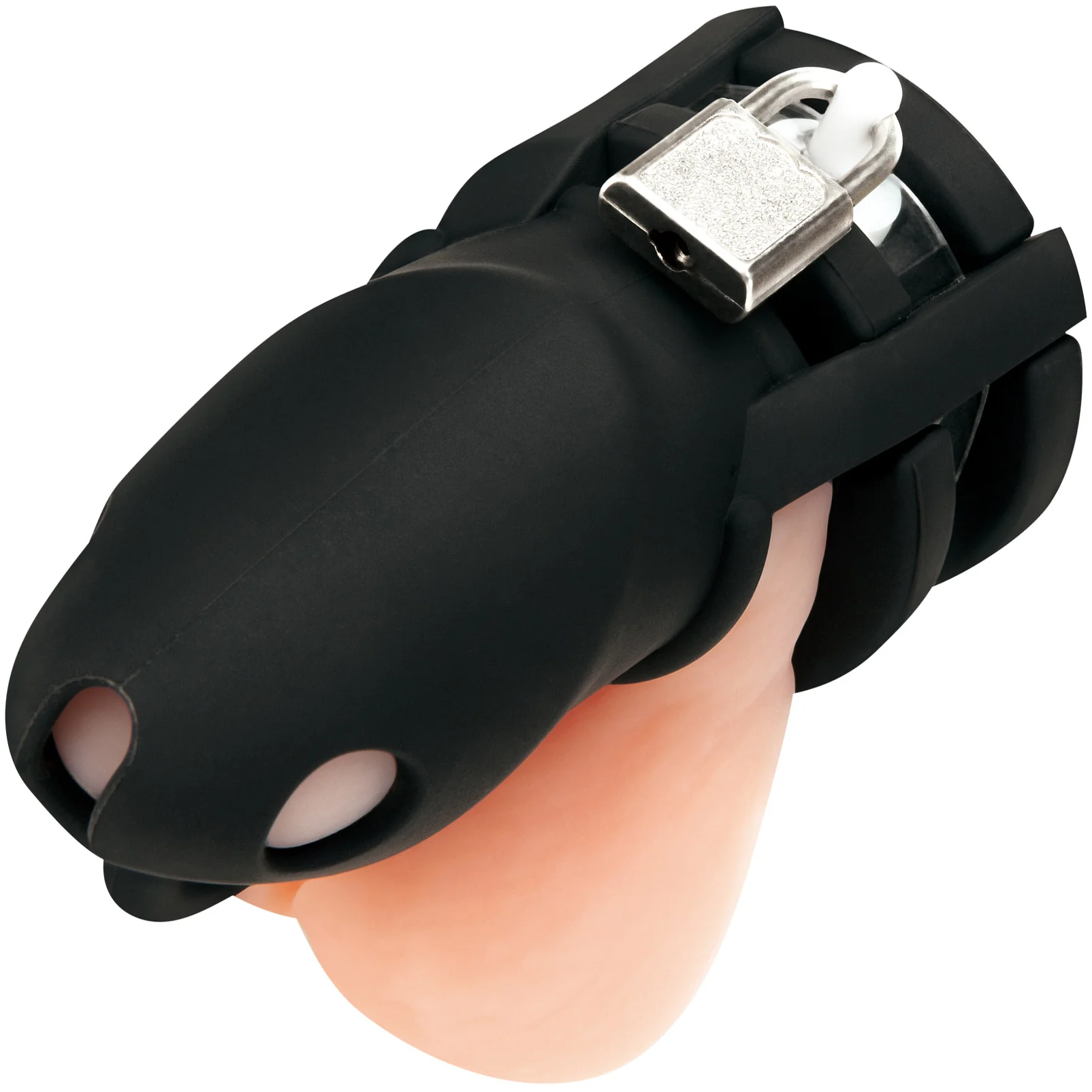 Blueline Silicone Mini 2" Cock Cage With Ball Divider With Padlock - Image 3