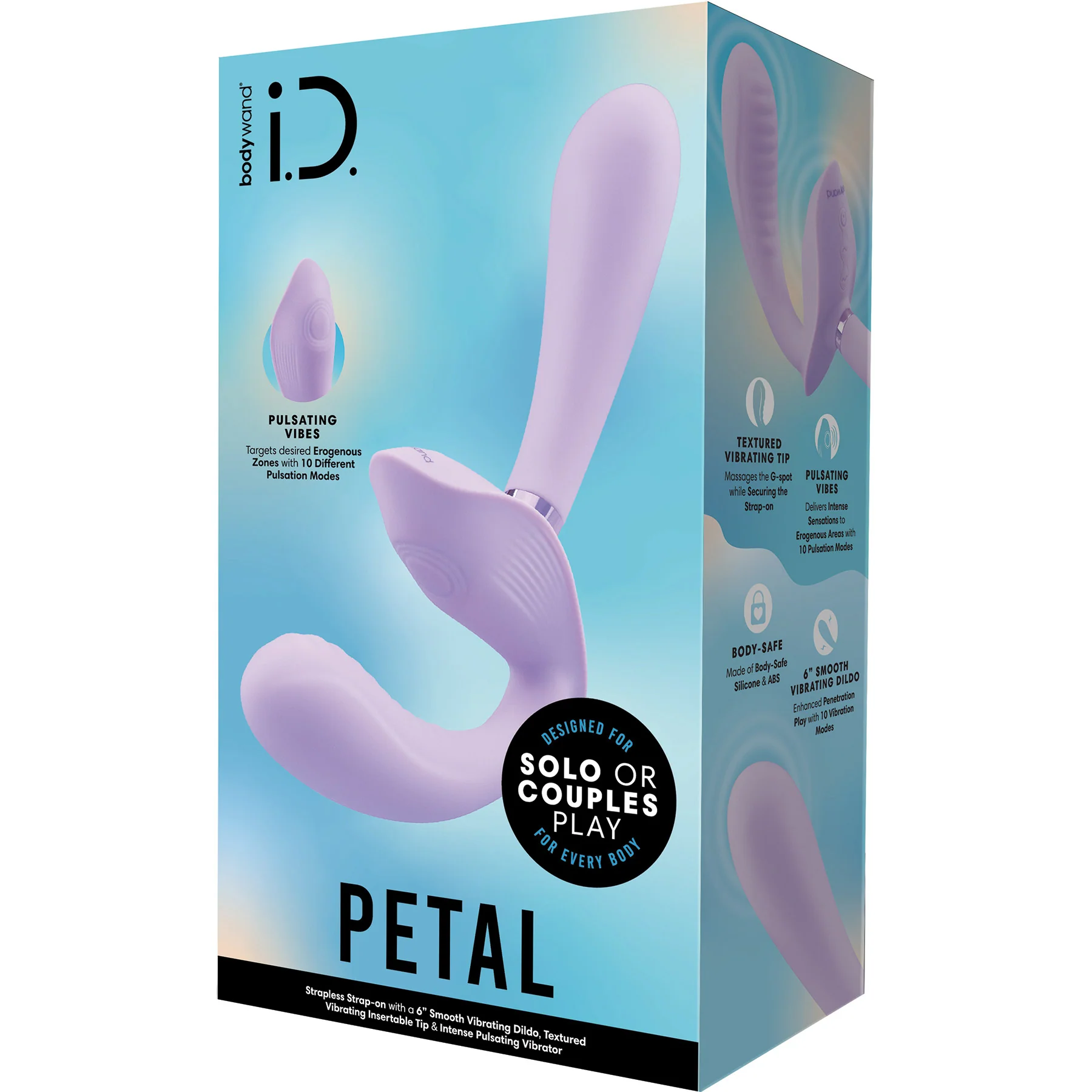 Bodywand I.D. Petal Vibrating Rechargeable Silicone Strapless Strap-On - Image 5
