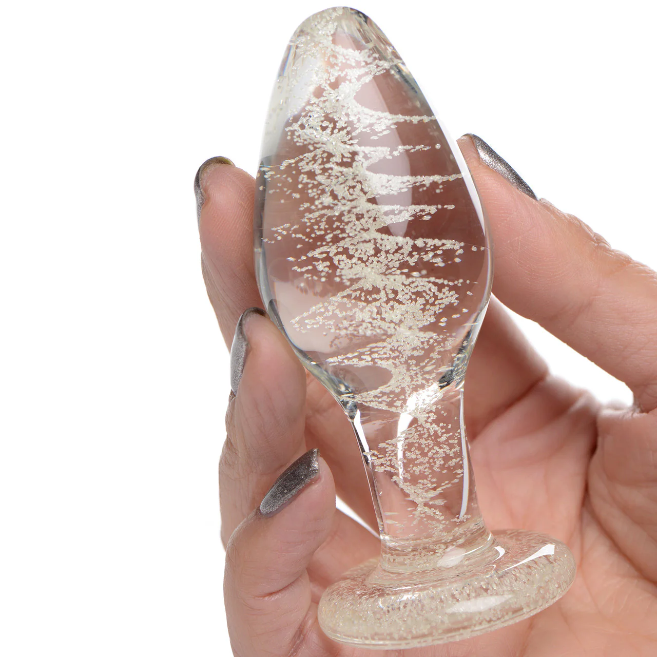 Booty Sparks Glow-In-The-Dark Glass Anal Plug - Large - Image 3
