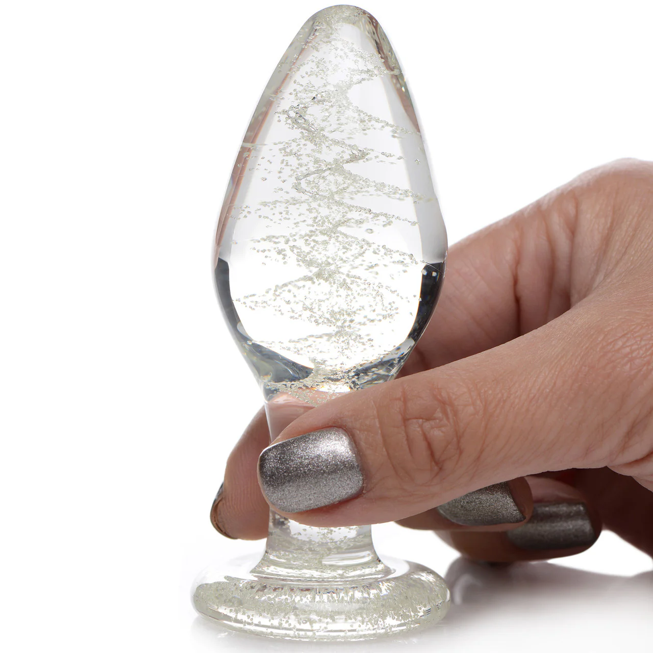 Booty Sparks Glow-In-The-Dark Glass Anal Plug - Large - Image 4