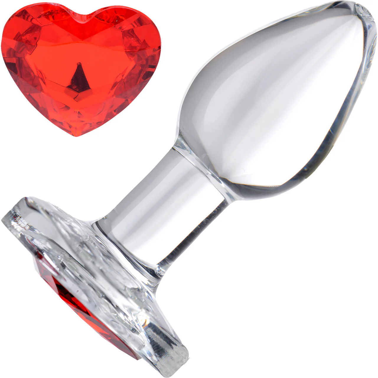 Booty Sparks Heart Gem Glass Anal Plug - Small - Image 3