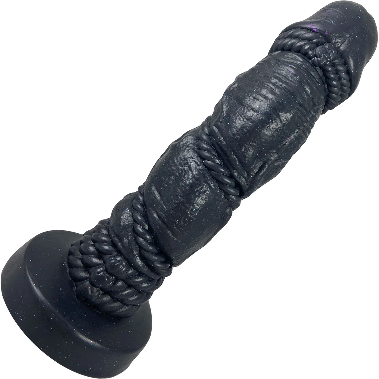 Bound 2.0 - 6.75" Silicone Super Textured Dildo By Uberrime - Luster Black - Image 3