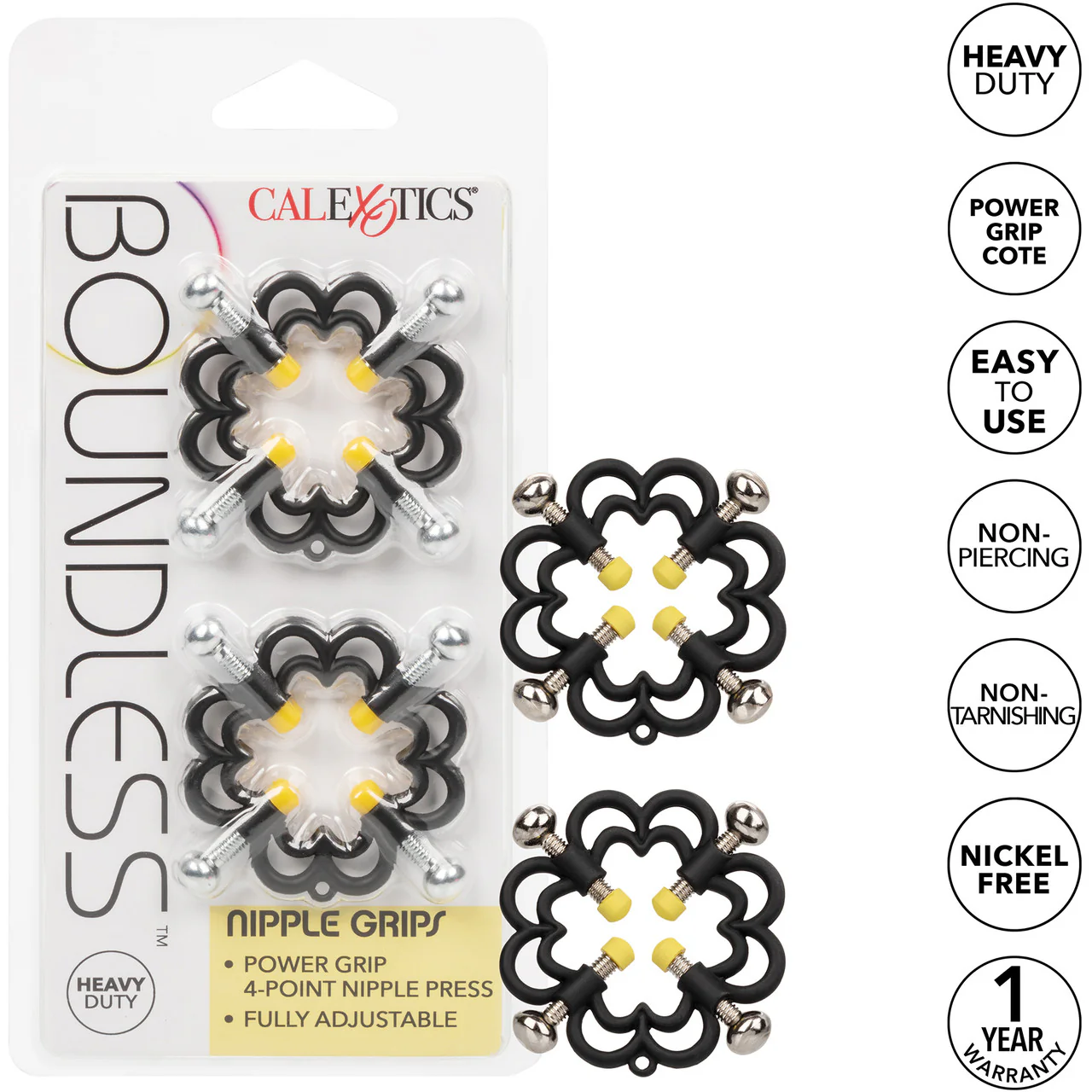 Boundless Nipple Grips Power Grip 4-Point Nipple Press By CalExotics - Black - Image 7
