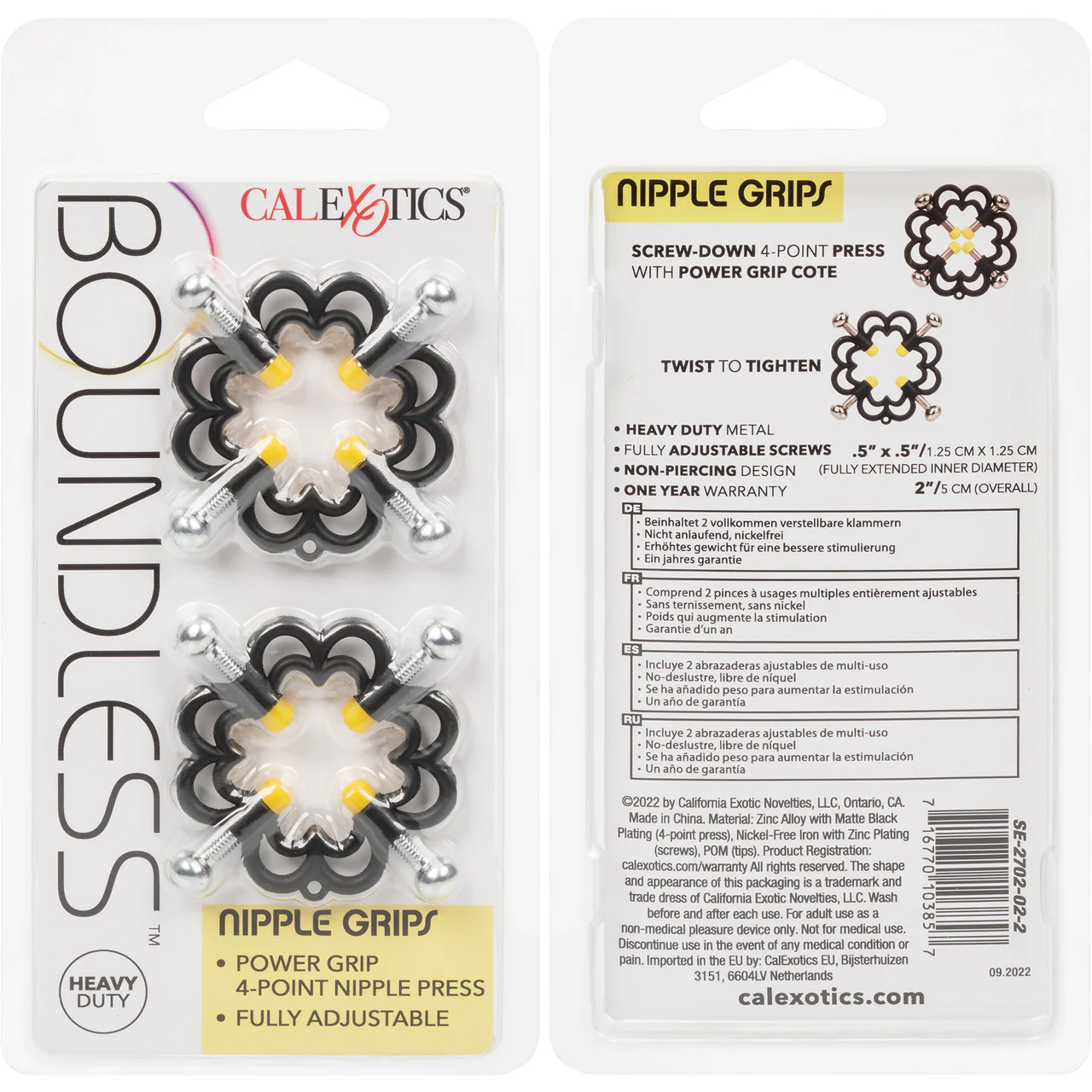 Boundless Nipple Grips Power Grip 4-Point Nipple Press By CalExotics - Black - Image 8