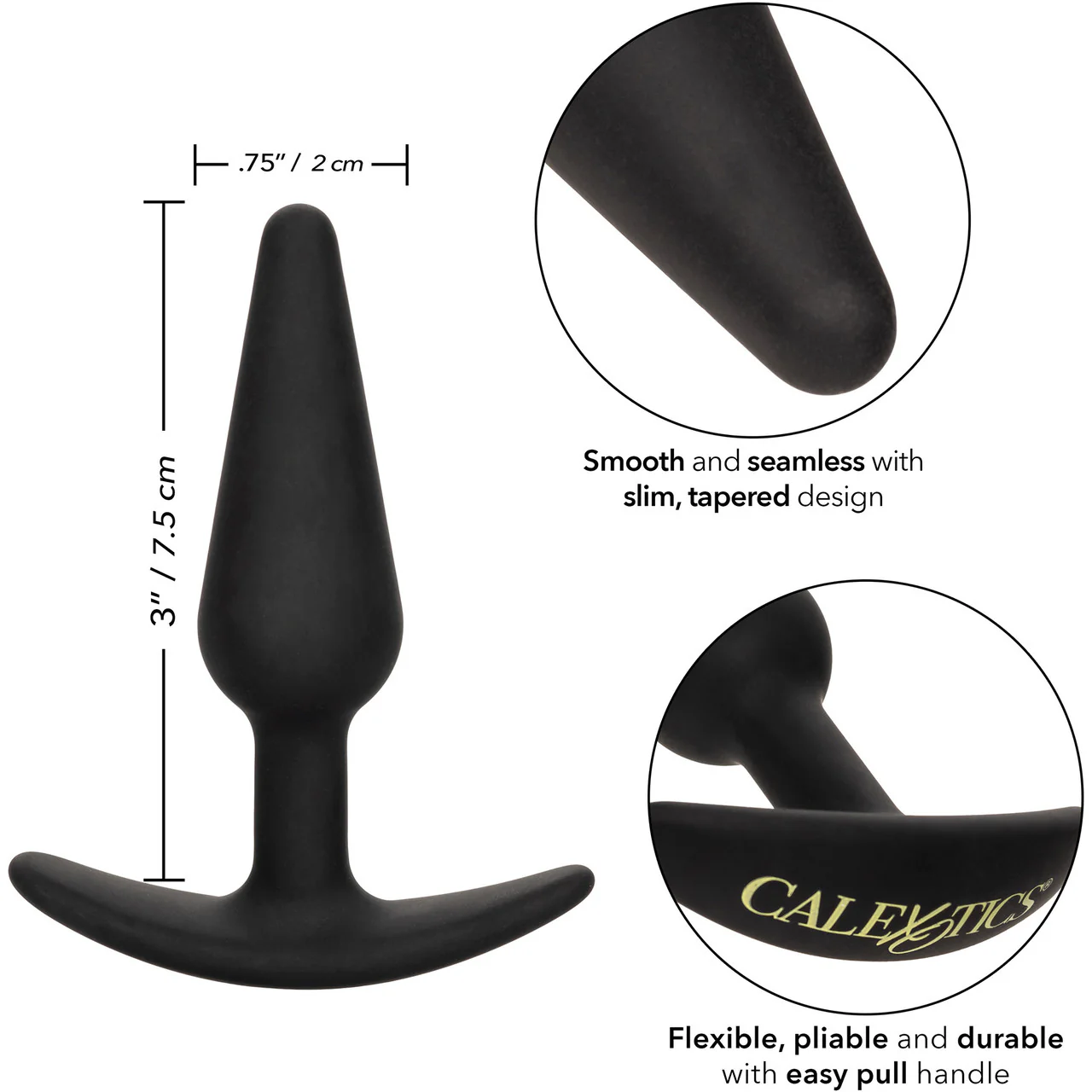 Boundless Slim Plug Silicone Butt Plug By CalExotics - Black - Image 7