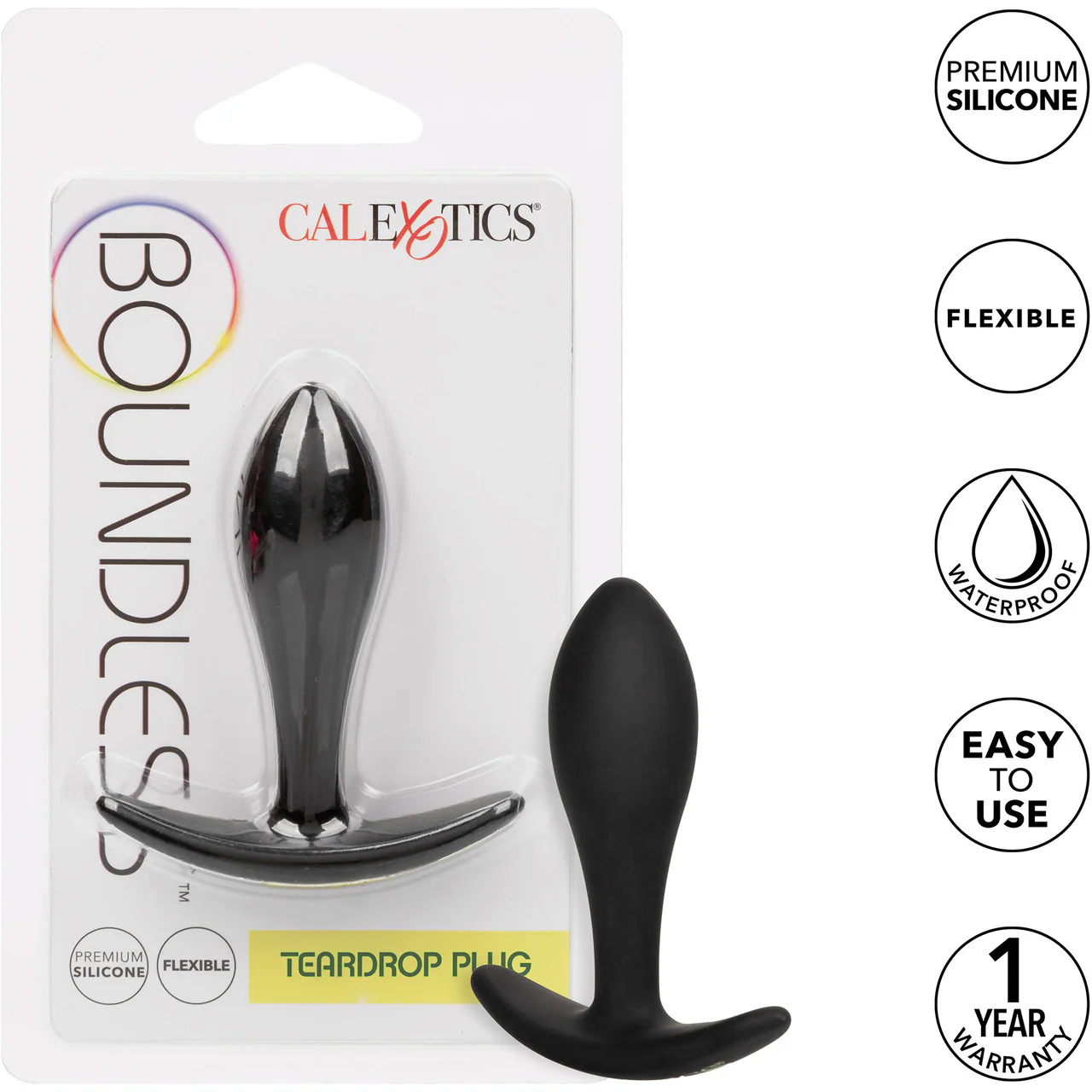 Boundless Teardrop Plug Silicone Butt Plug By CalExotics - Black - Image 8