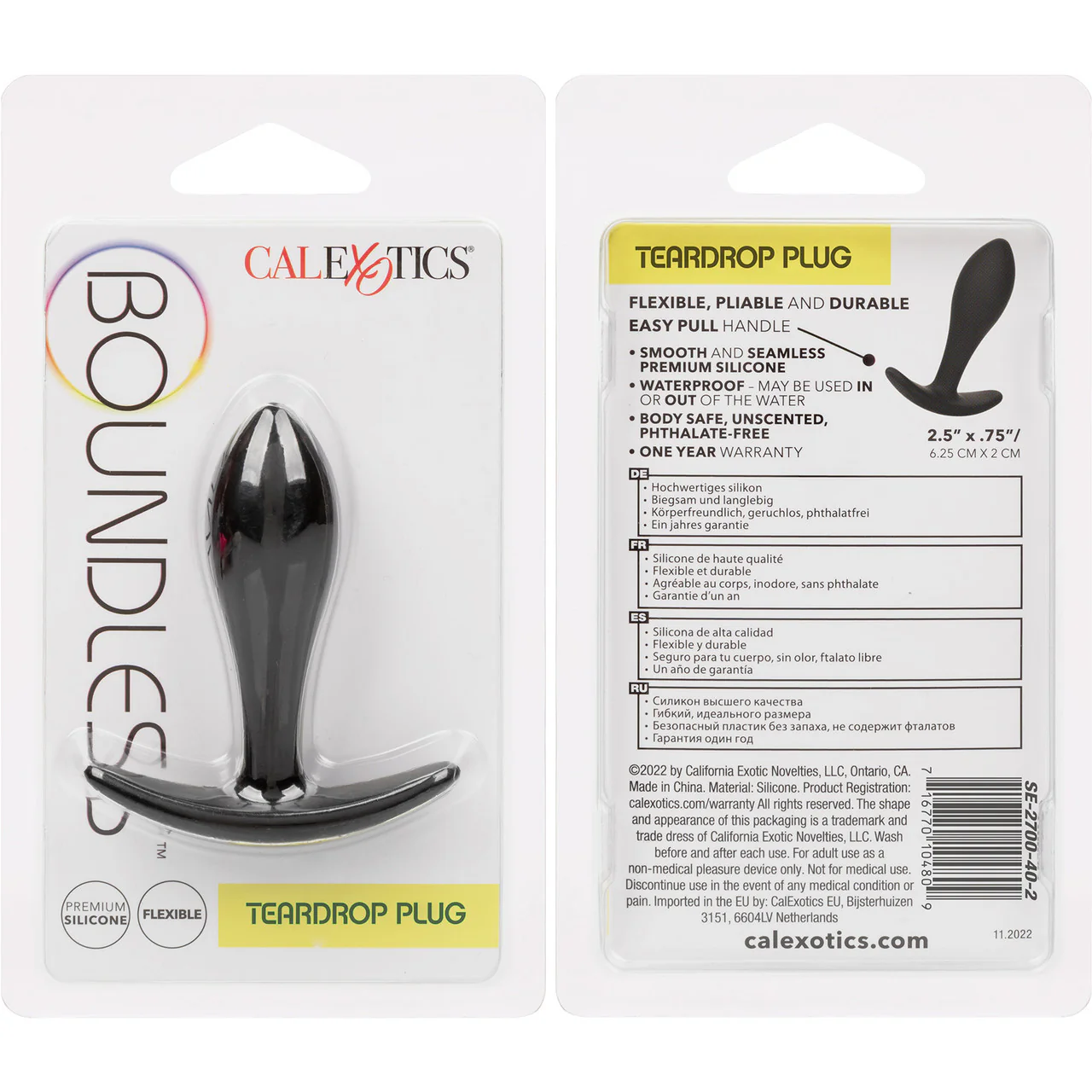 Boundless Teardrop Plug Silicone Butt Plug By CalExotics - Black - Image 9