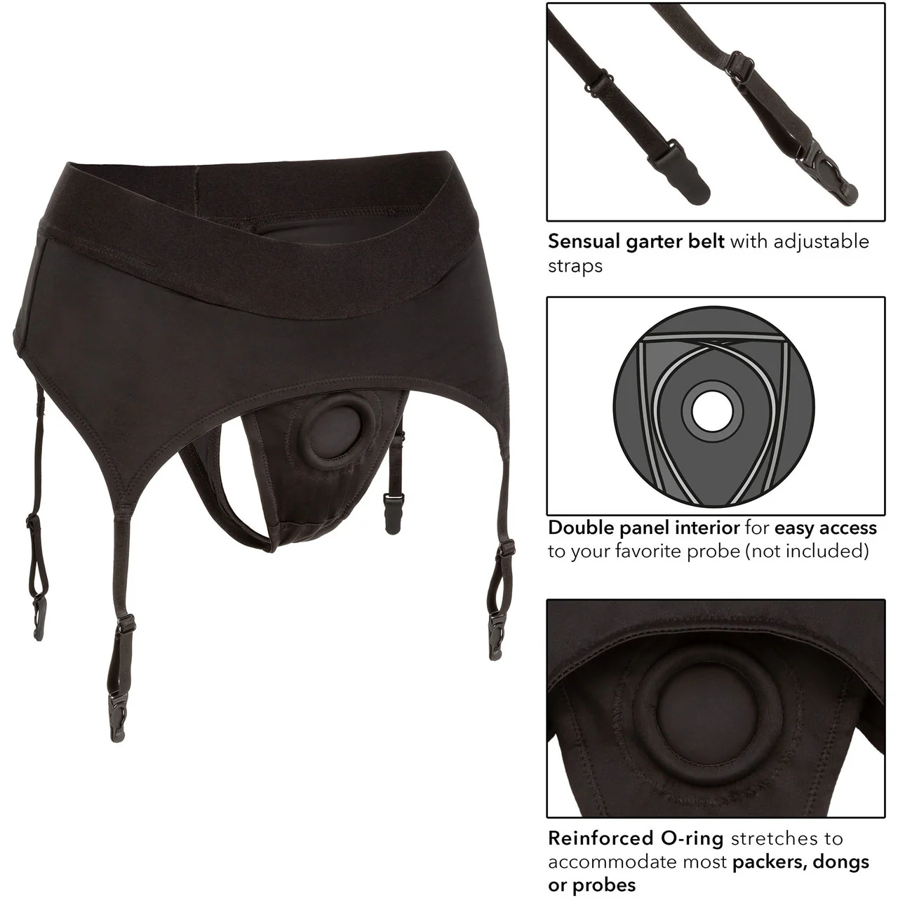 Boundless Thong With Garter Strap-On Harness By CalExotics - Large / X-Large - Image 4