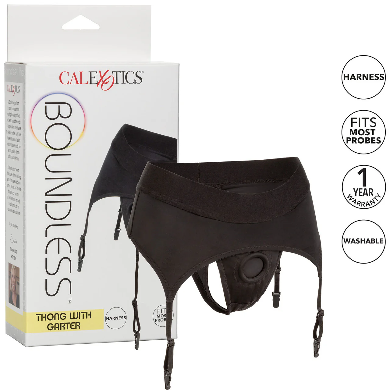 Boundless Thong With Garter Strap-On Harness By CalExotics - Large / X-Large - Image 5