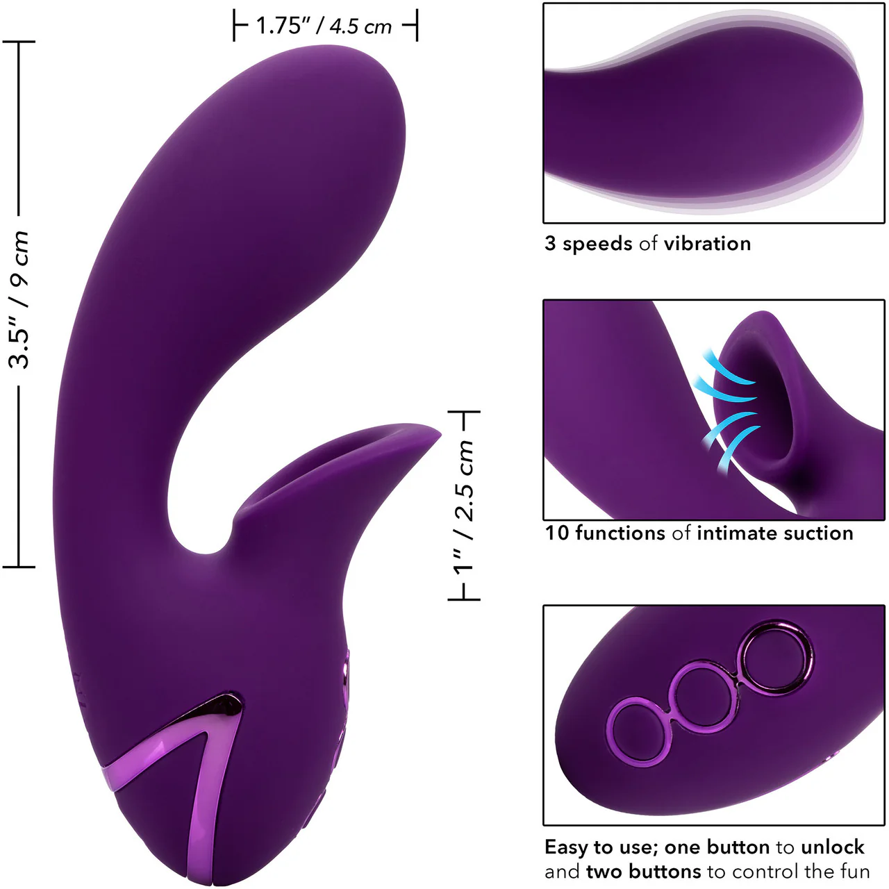 California Dreaming Huntington Beach Heartbreaker Rabbit Style Silicone Rechargeable Vibrator by CalExotics - Image 12