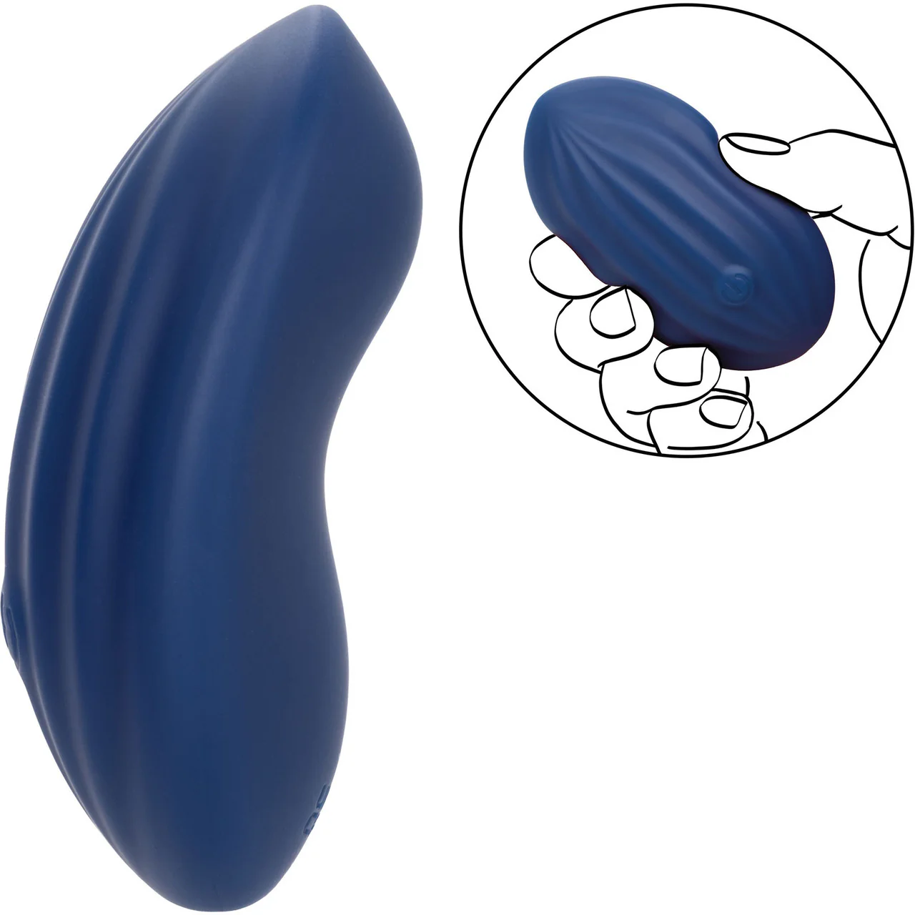 Cashmere Velvet Curve Rechargeable Waterproof Silicone Vibrator By CalExotics - Blue - Image 8