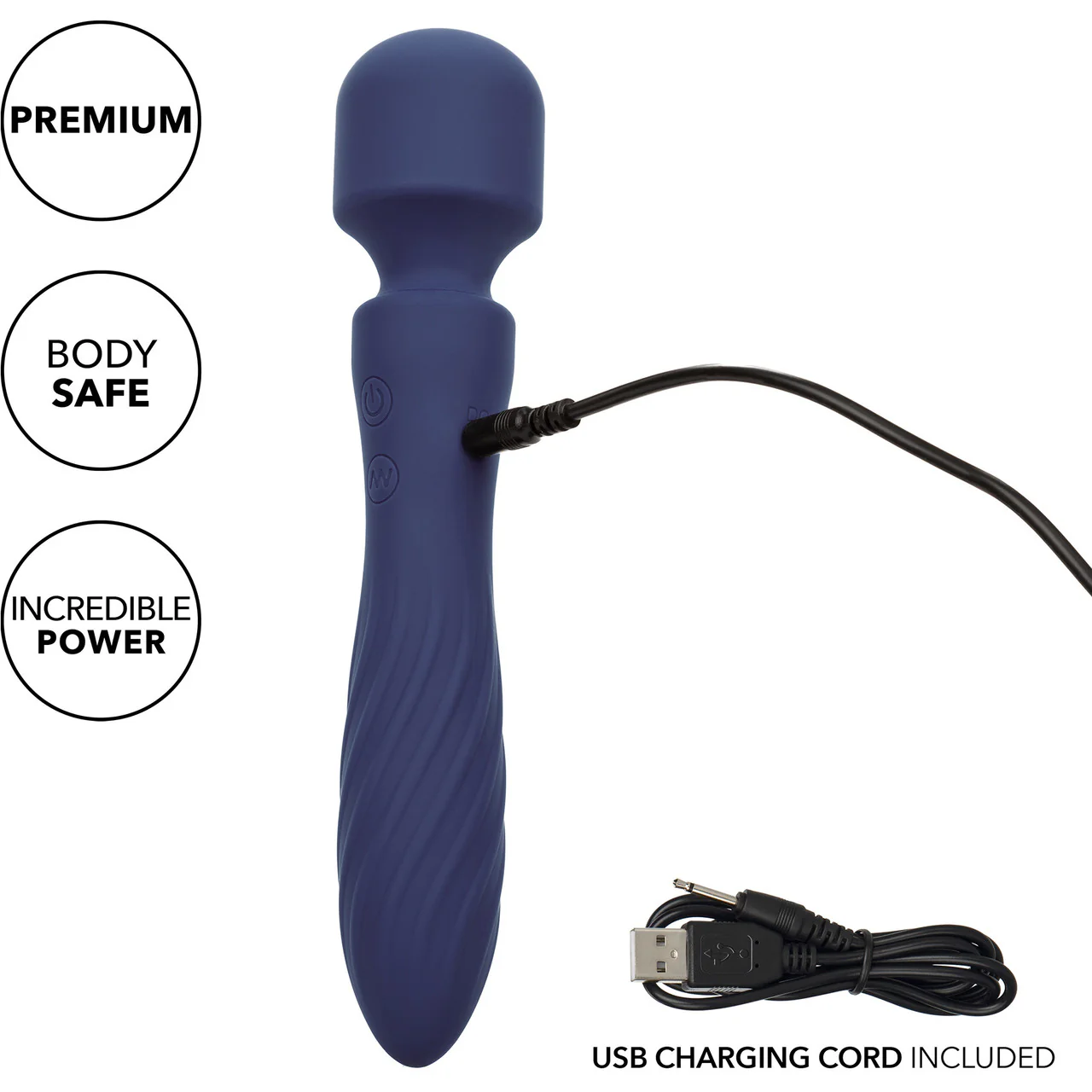 Charisma Mystique Rechargeable Waterproof Silicone Dual Motor Wand Style Vibrator By CalExotics - Image 7