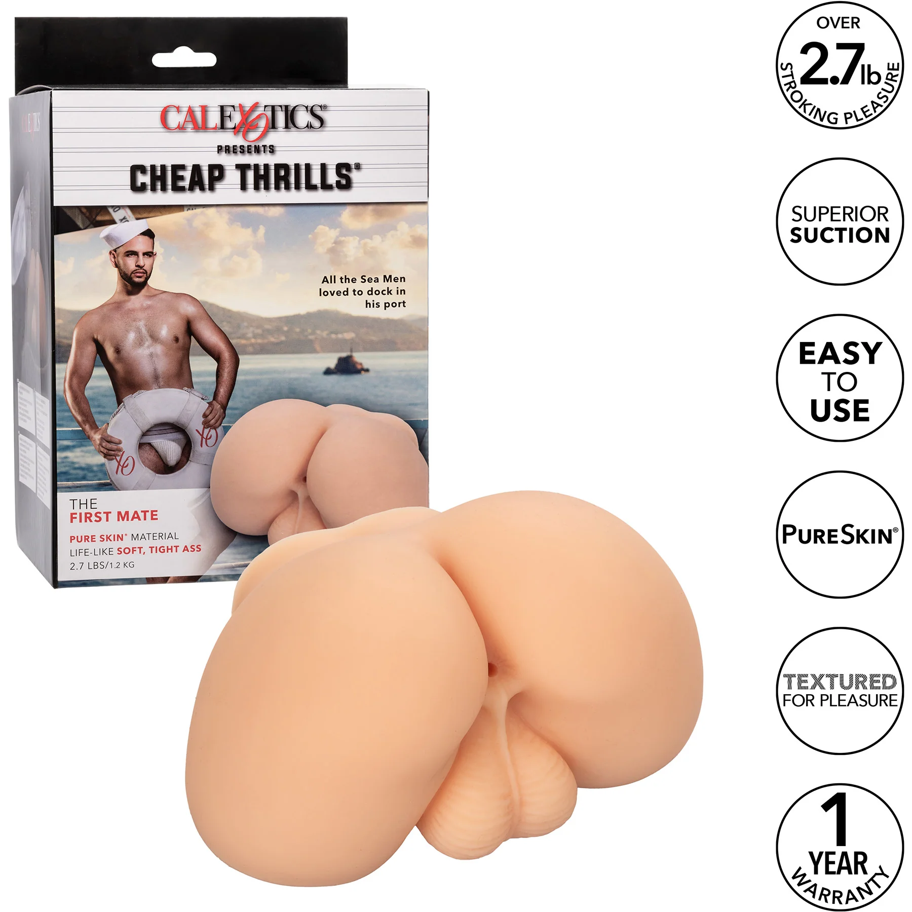 Cheap Thrills The First Mate Penis Stroker By CalExotics - Vanilla - Image 8