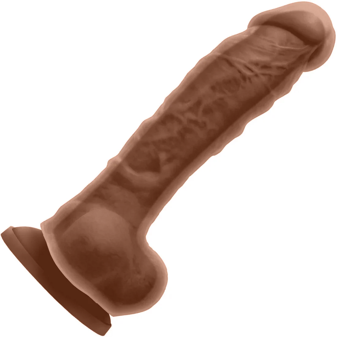 Colours Dual Density 8 Inch Silicone Suction Cup Dildo - Caramel - Image 3