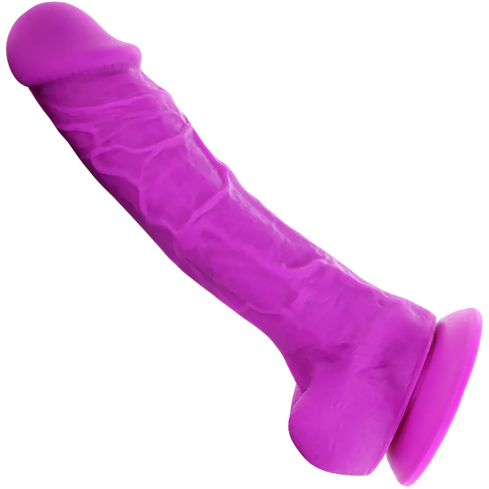 Colours Dual Density 8 Inch Silicone Suction Cup Dildo - Purple - Image 2