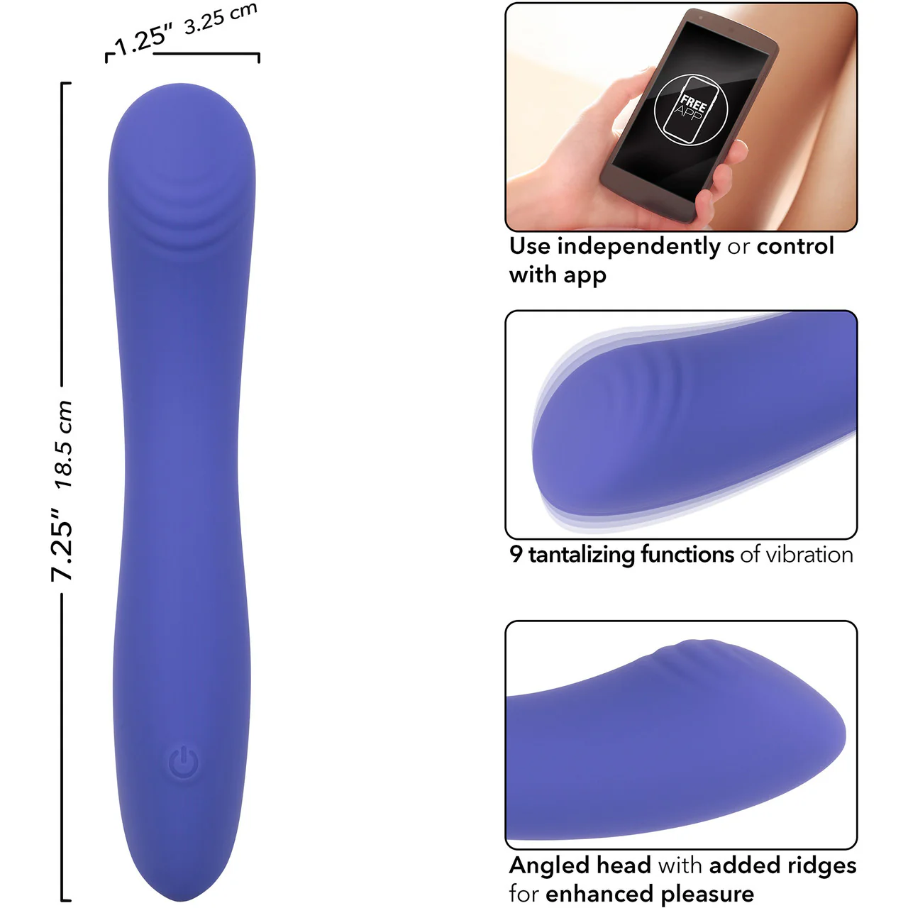 Connect® Contoured "G" Rechargeable Silicone App Enabled G-Spot Vibrator By CalExotics - Image 8