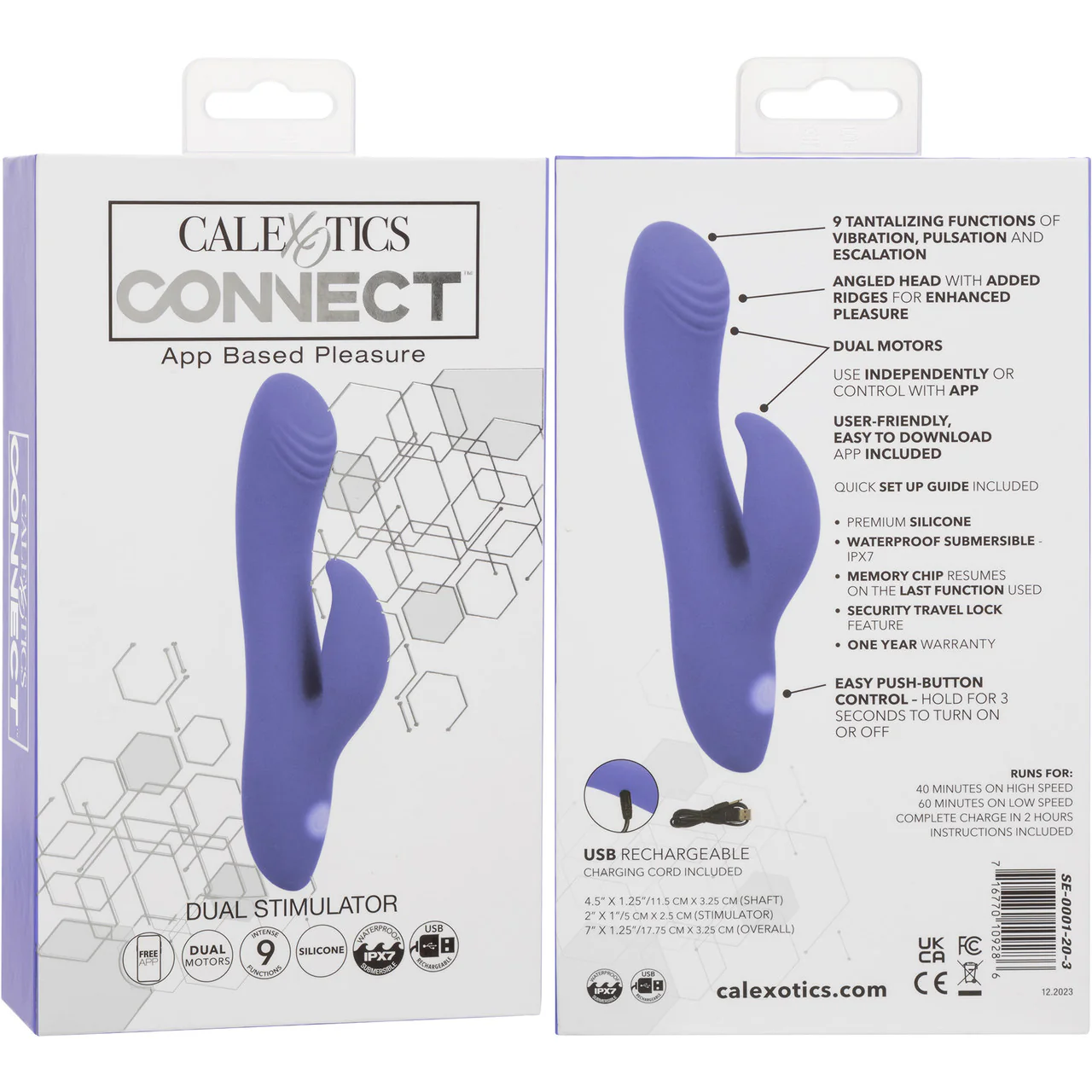Connect® Dual Stimulator Rechargeable Silicone App Enabled Rabbit Vibrator By CalExotics - Image 10
