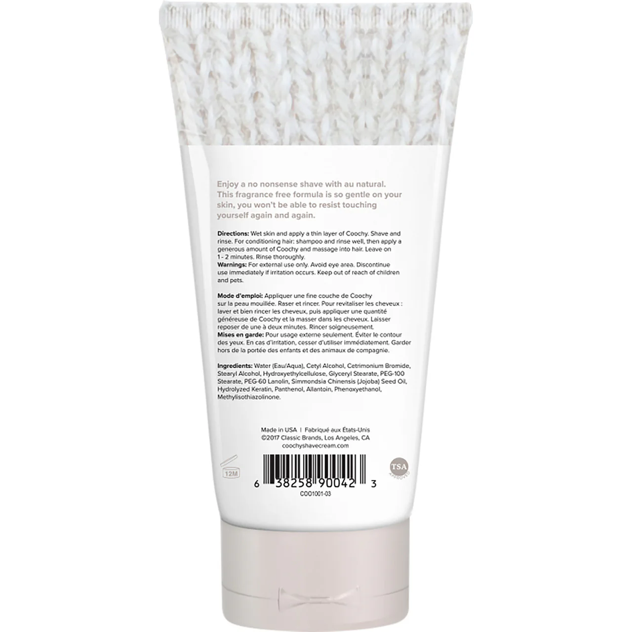 COOCHY Oh So Smooth Shave Cream - Au Natural 3.4 oz (100 mL) - Image 2