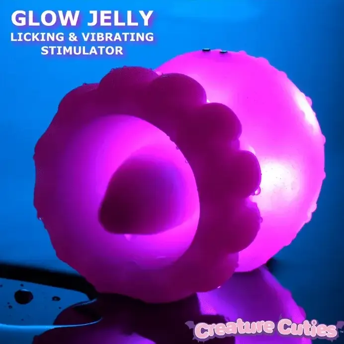 Creature Cuties Glow Jelly Licking & Vibrating Silicone Stimulator - Image 2