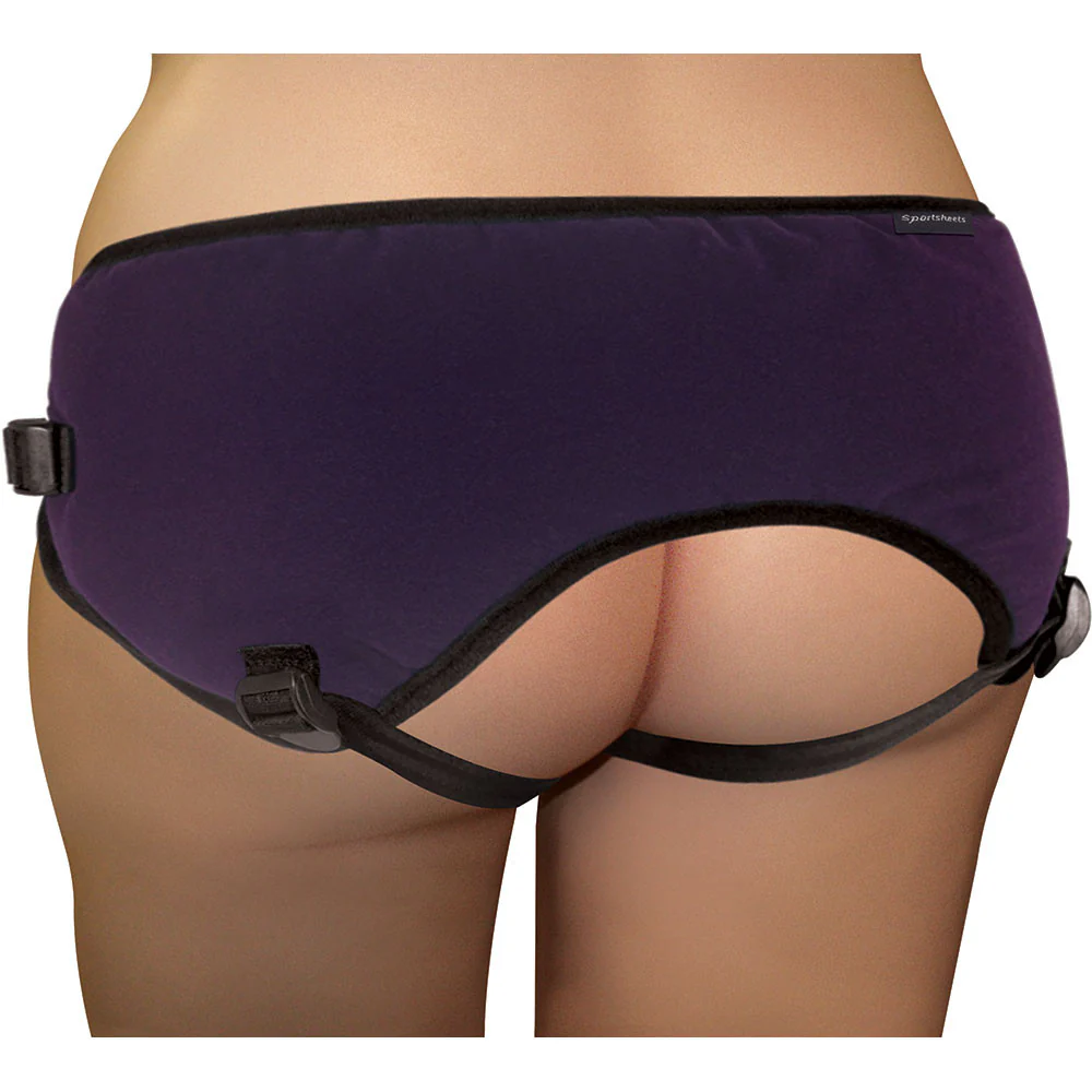 Curvy Collection Plush Purple Strap-On Harness by Sportsheets - Image 3
