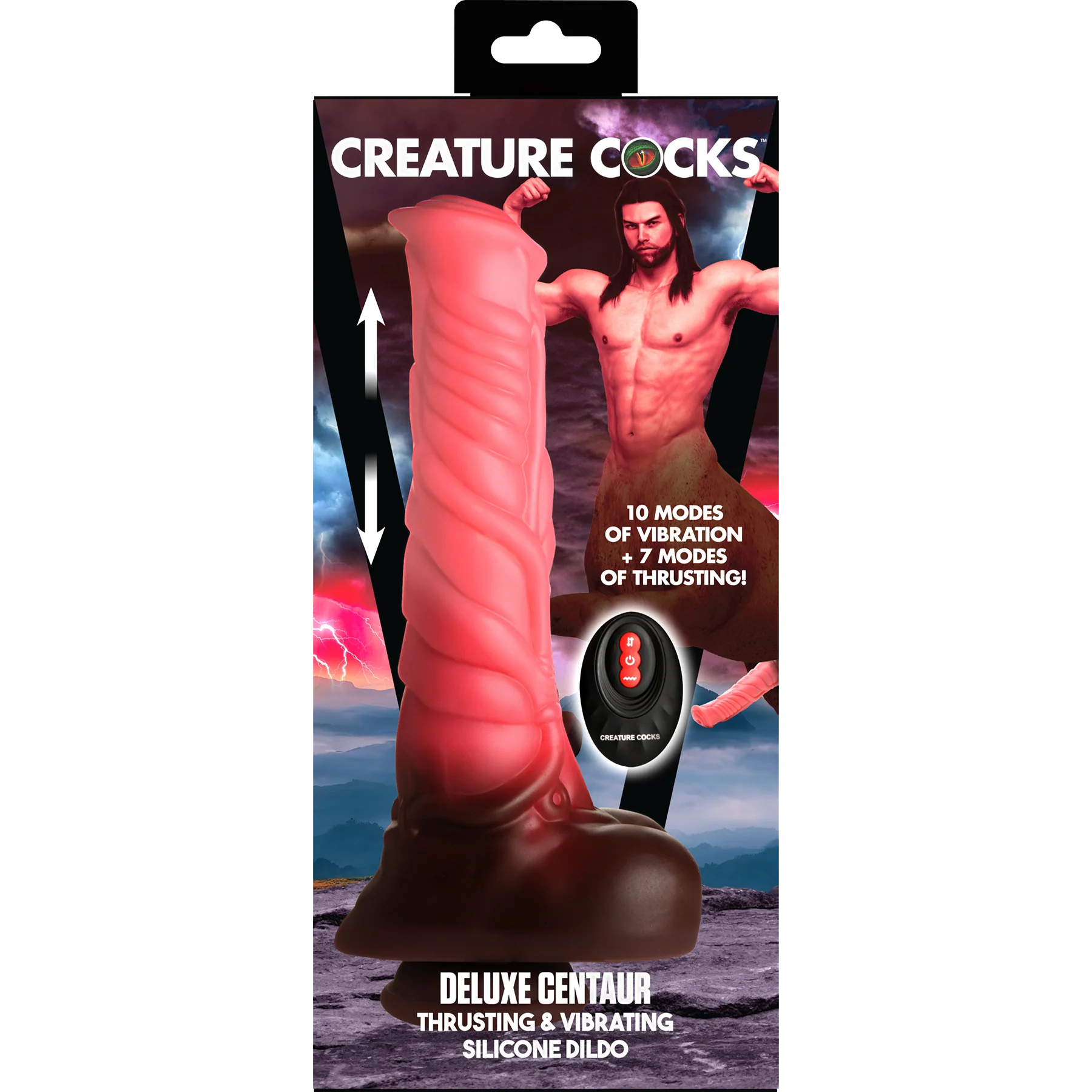 Deluxe Centaur 9.5" Thrusting & Vibrating Silicone Suction Cup Dildo By Creature Cocks - Image 18
