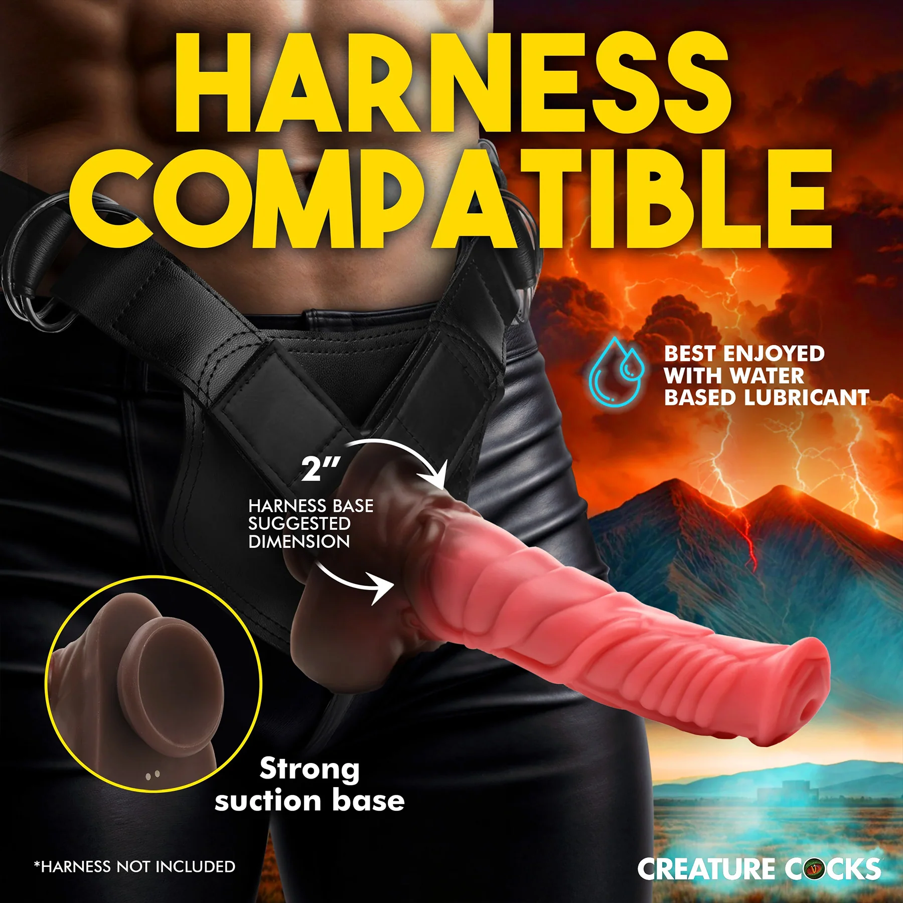 Deluxe Centaur 9.5" Thrusting & Vibrating Silicone Suction Cup Dildo By Creature Cocks - Image 8