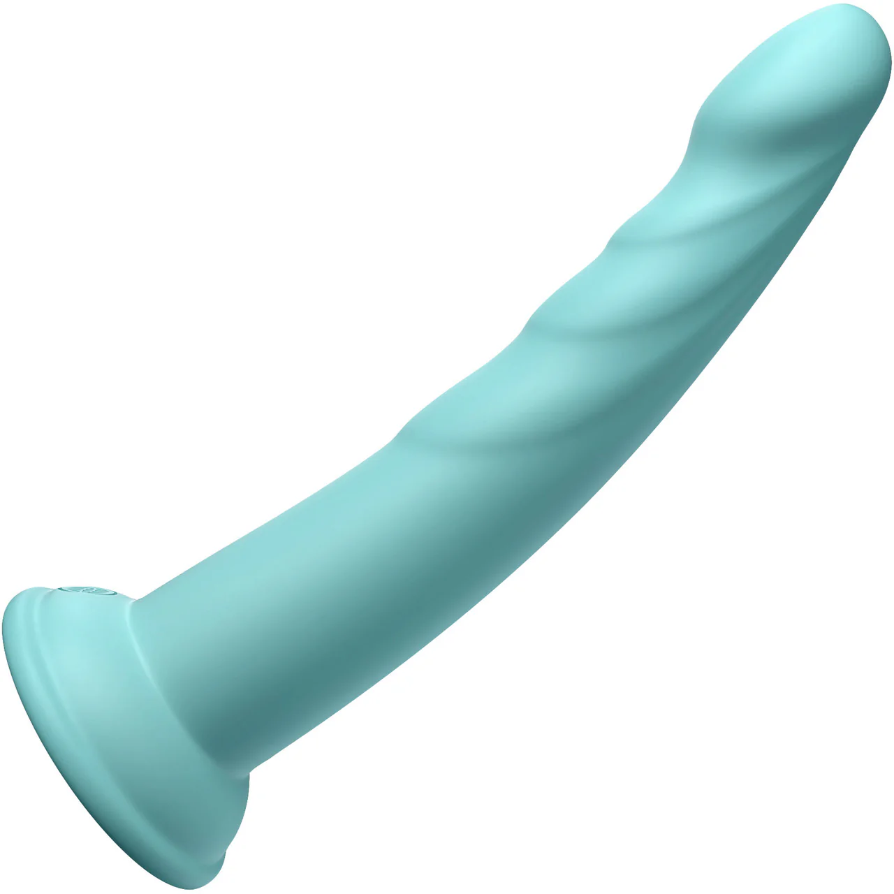 Dillio Platinum Slim Seven Silicone 7" Suction Cup Dildo - Teal - Image 3
