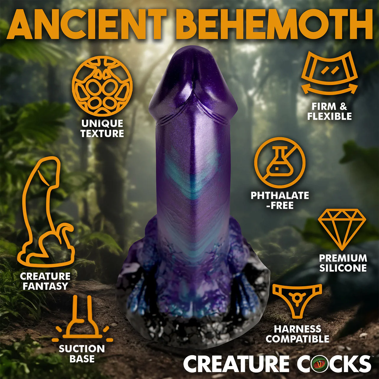 Dino-Dick 7.25" Silicone Suction Cup Dildo By Creature Cocks - Large - Image 9
