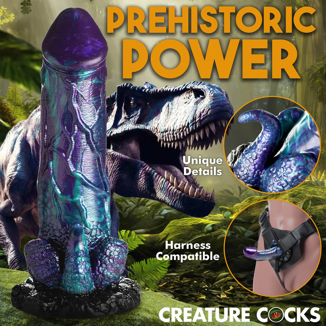 Dino-Dick 9" Silicone Suction Cup Dildo By Creature Cocks - XL - Image 12