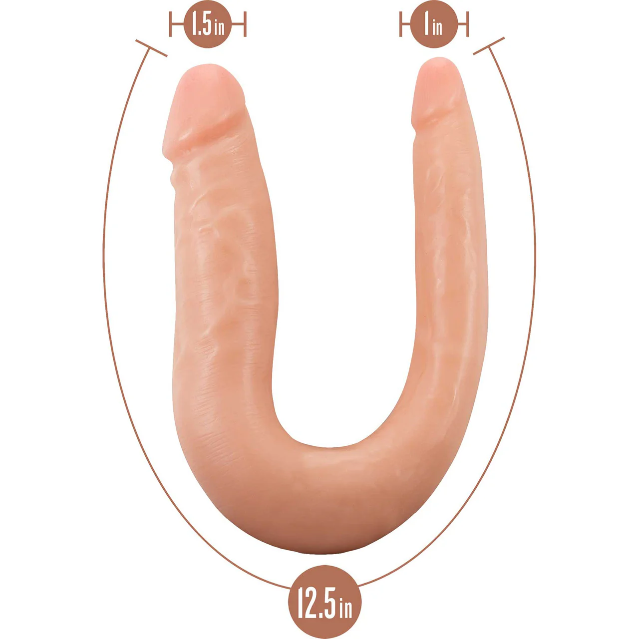 Dr. Skin Dr. Double 12.5" Realistic Silicone Mini Double Dildo By Blush - Vanilla - Image 3