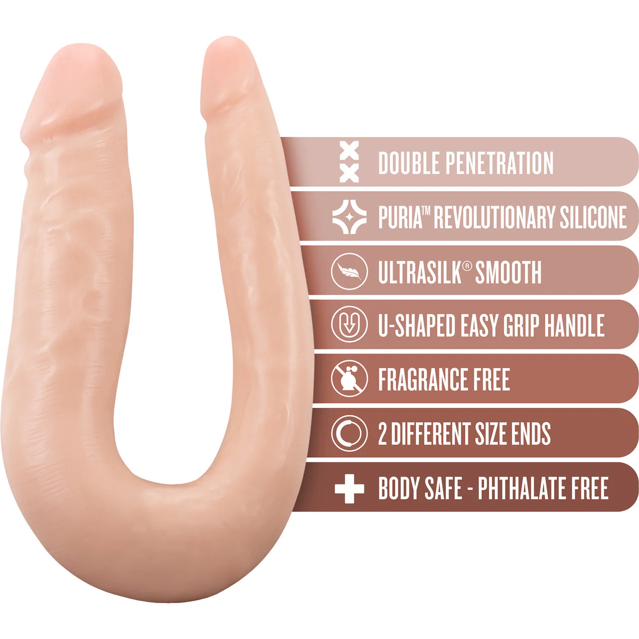 Dr. Skin Dr. Double 12.5" Realistic Silicone Mini Double Dildo By Blush - Vanilla - Image 4