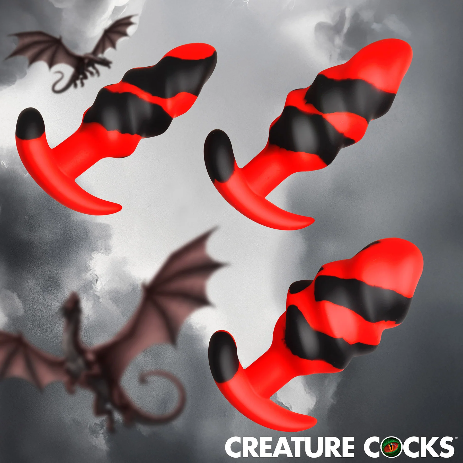 Dragon Trainer Silicone Butt Plug Set By Creature Cocks - 3 Piece Set - Image 6