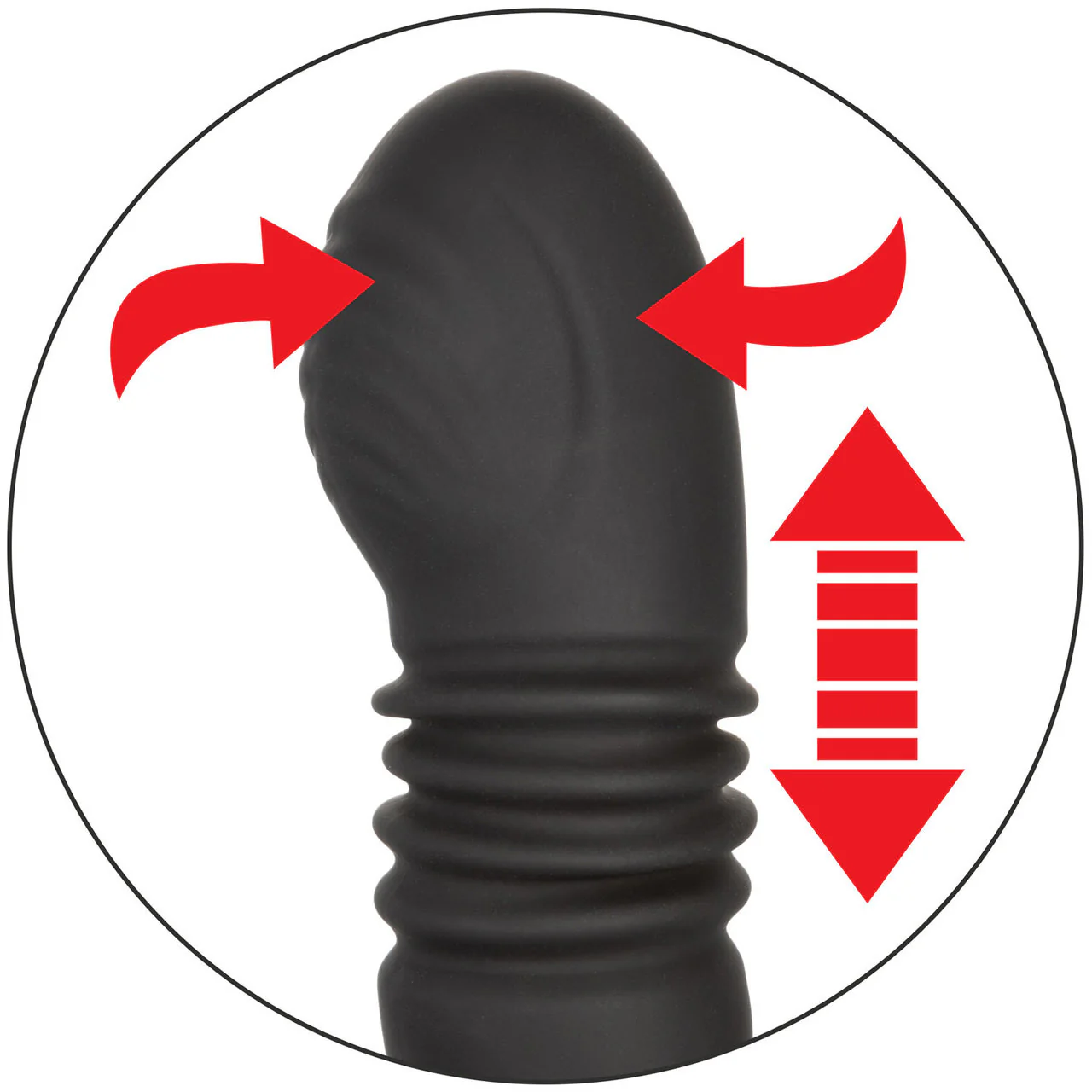 Eclipse Thrusting Rotator Silicone Vibrating Anal Probe by CalExotics - Black - Image 6