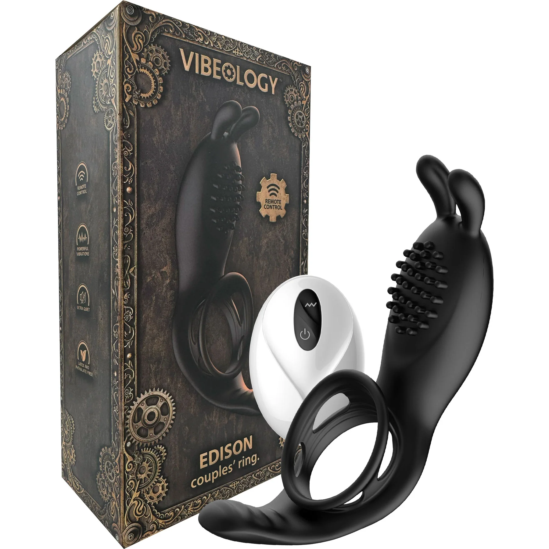 Edison Vibrating Rabbit Style Cock Ring By Vibeology
