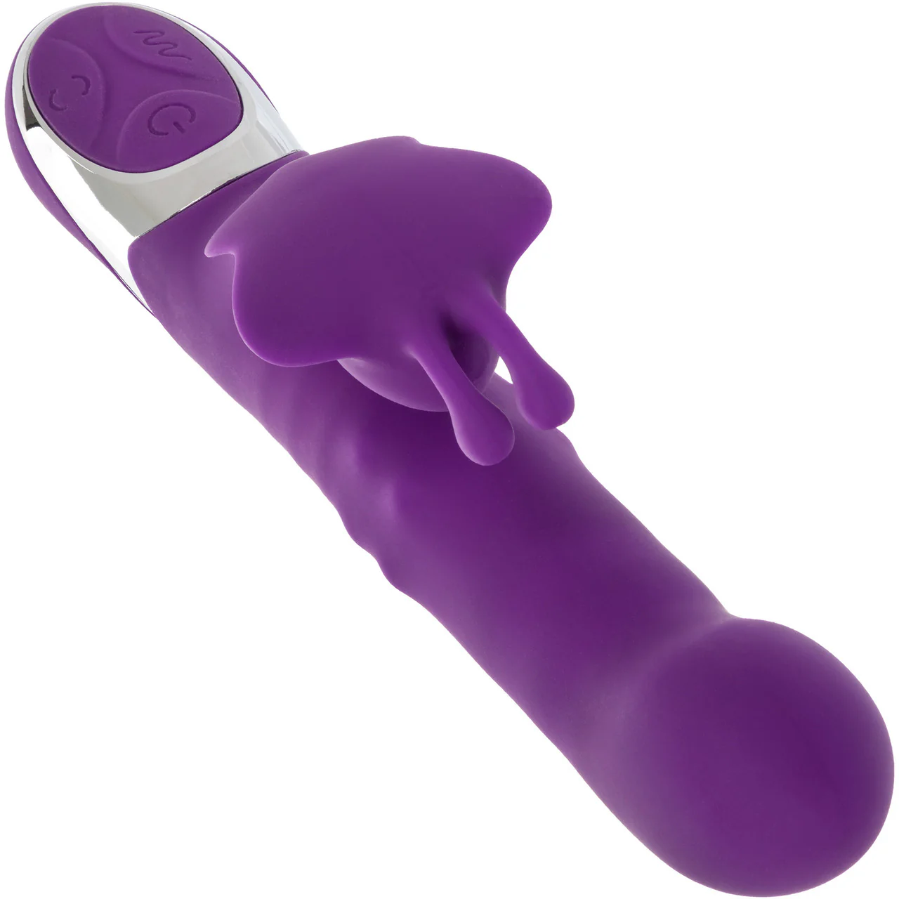 Enchanted Flutter Rechargeable Dual Stimulation Silicone Vibrator With Thrusting Tip & Rotating Beads - Image 4