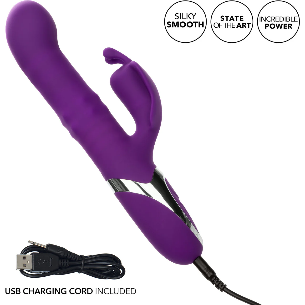 Enchanted Flutter Rechargeable Dual Stimulation Silicone Vibrator With Thrusting Tip & Rotating Beads - Image 6