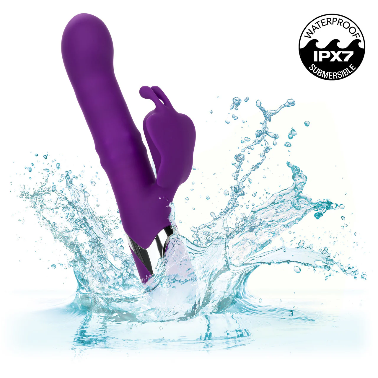 Enchanted Flutter Rechargeable Dual Stimulation Silicone Vibrator With Thrusting Tip & Rotating Beads - Image 8
