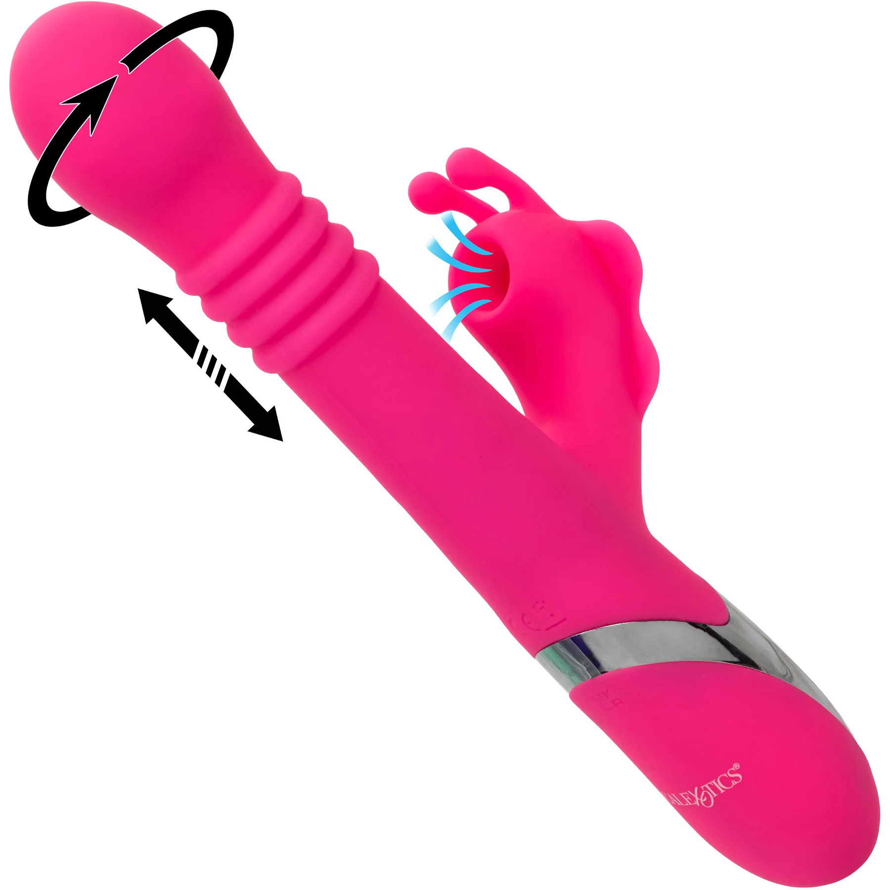 Enchanted Kissing Butterfly Thrusting & Rotating Vibrator With Clitoral Stimulator - Image 3