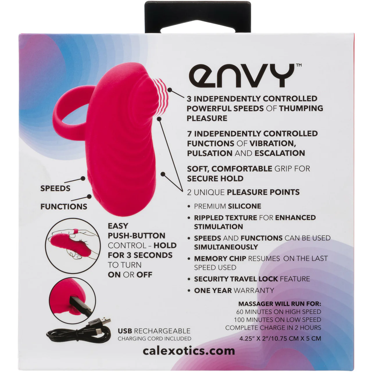 Envy Handheld Thumping Massager Rechargeable Silicone Waterproof Finger Vibrator By CalExotics - Image 11