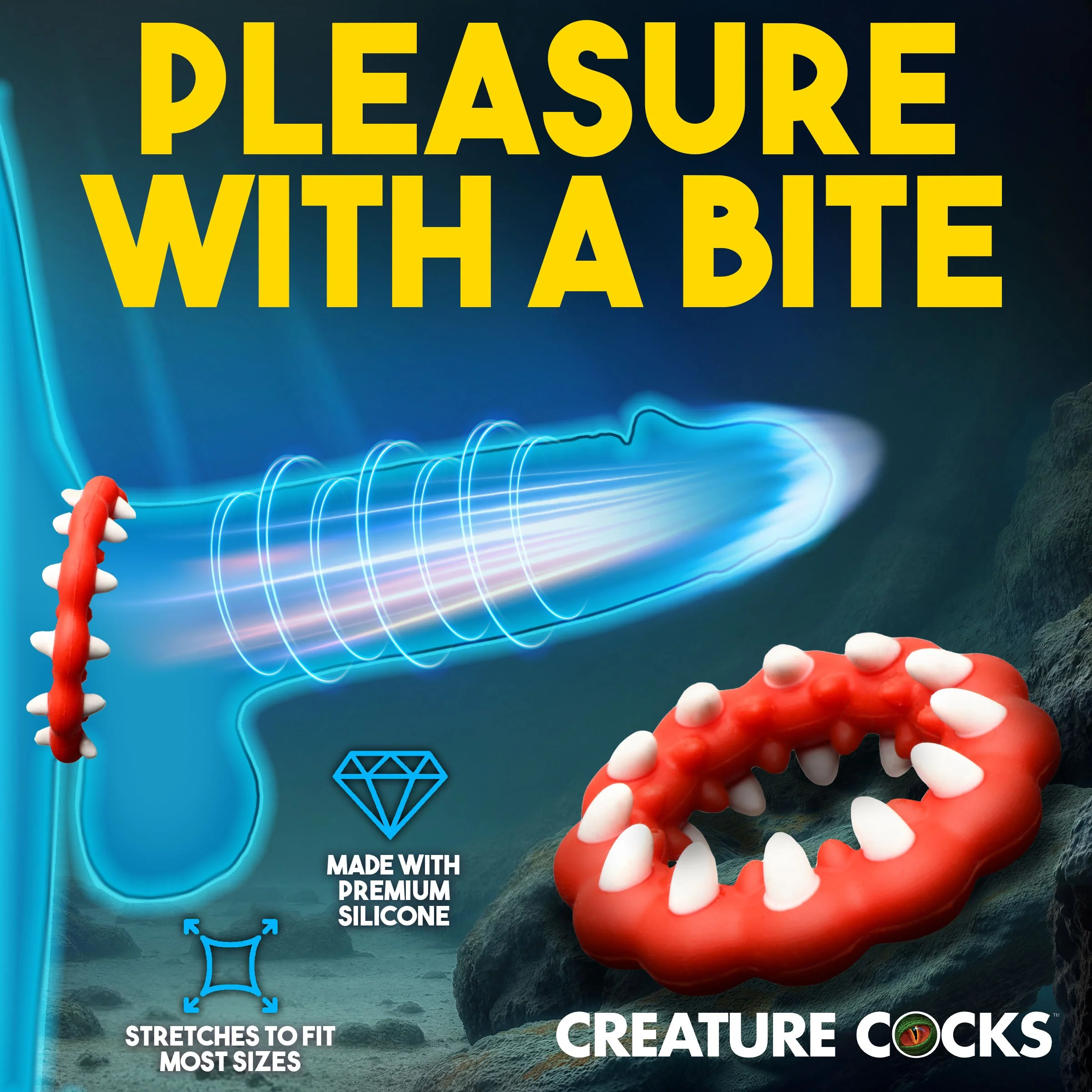Fangs Silicone Cock Ring By Creature Cocks - Image 2