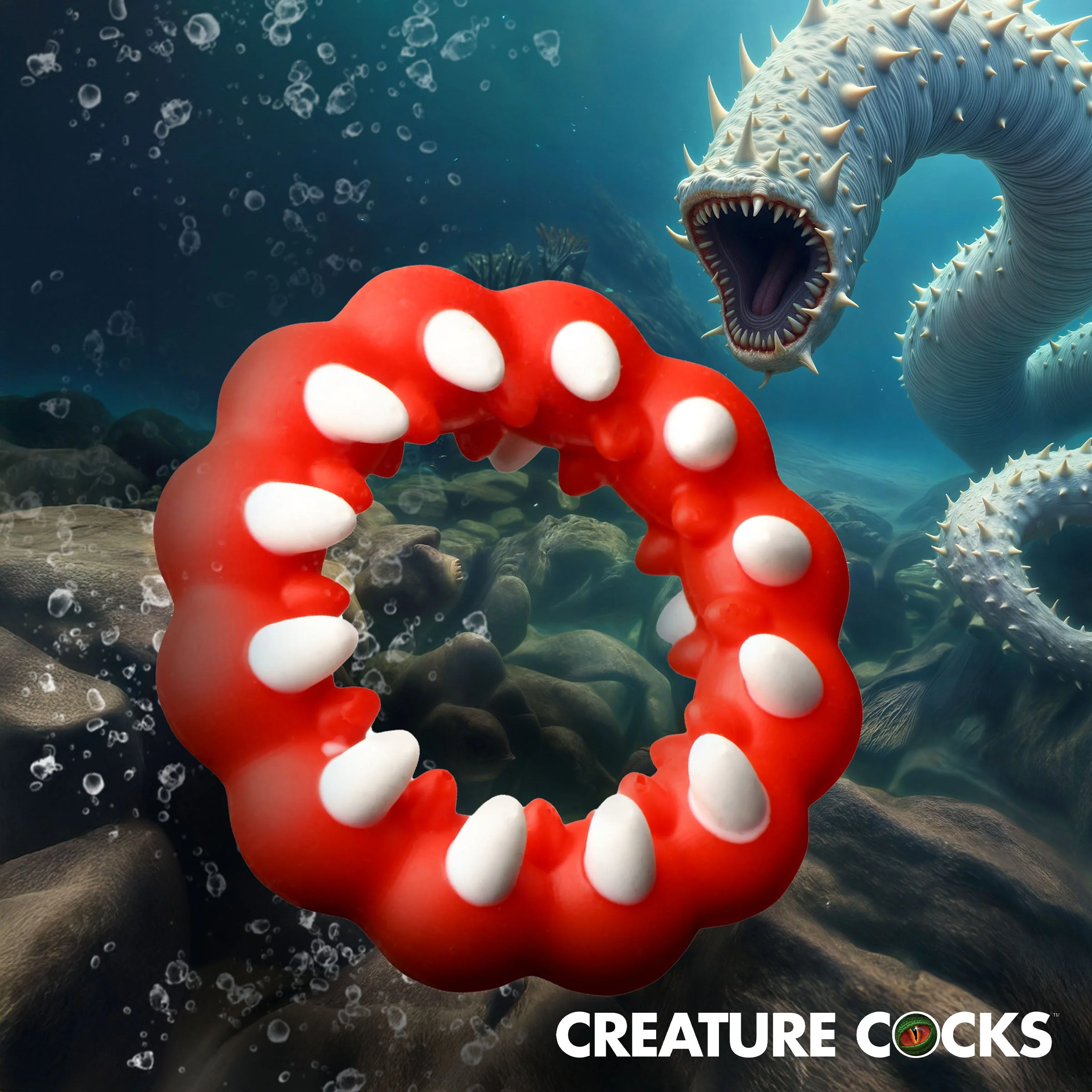 Fangs Silicone Cock Ring By Creature Cocks - Image 4