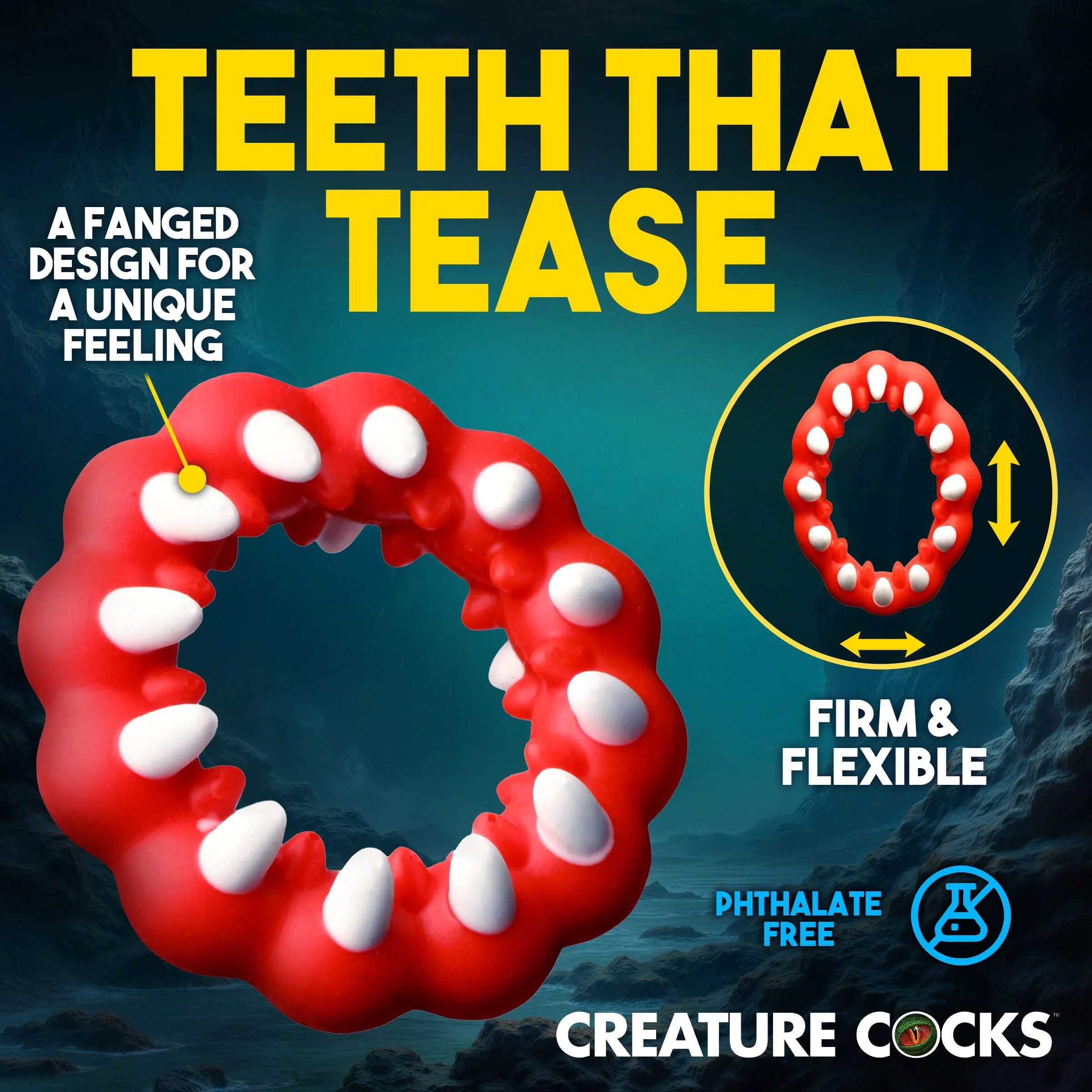 Fangs Silicone Cock Ring By Creature Cocks - Image 6